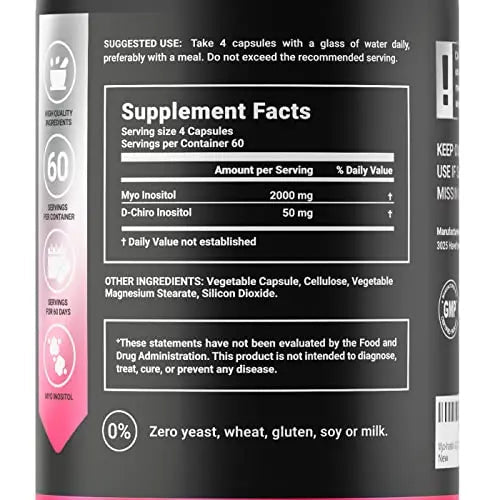 Myo-Inositol & D-Chiro Inositol by B Life - 240 Capsules | Made in USA | 40:1 Ratio - TrustMedUSA