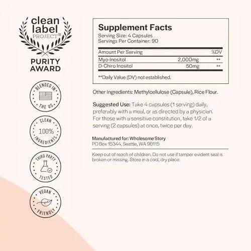 Myo-Inositol & D-Chiro Inositol Capsules, 90-Day Supply, 40:1 Ratio for Hormonal Balance - TrustMedUSA