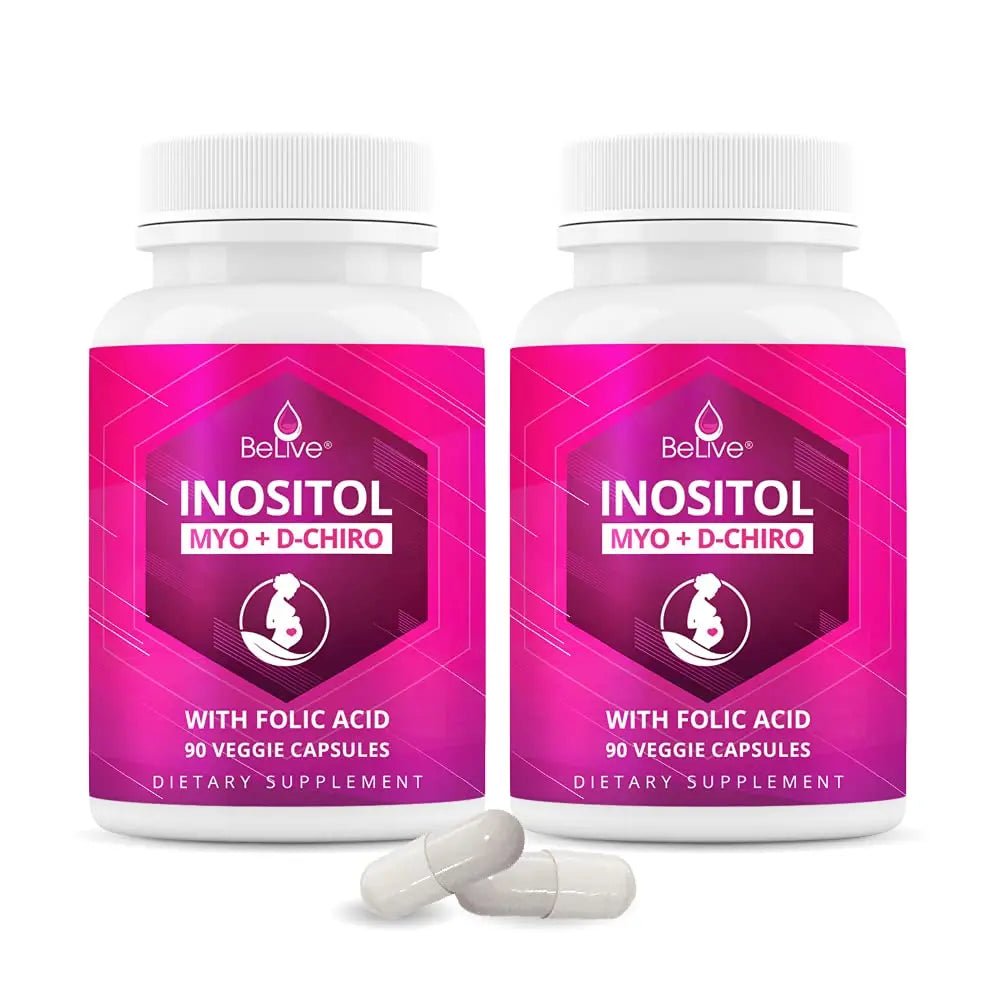 Myo-Inositol & D-Chiro Inositol Capsules with Folic Acid for PCOS | Prenatal Fertility - TrustMedUSA