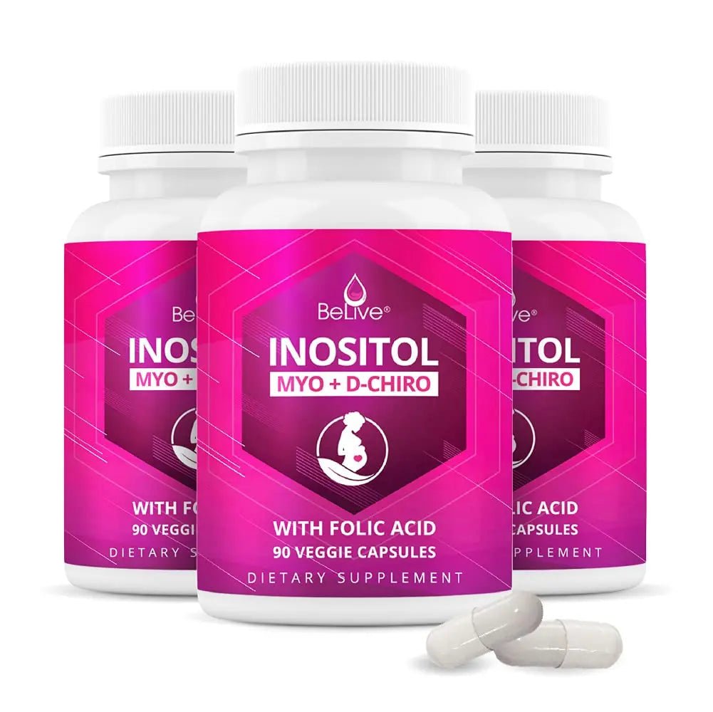 Myo-Inositol & D-Chiro Inositol Capsules with Folic Acid for PCOS | Prenatal Fertility - TrustMedUSA