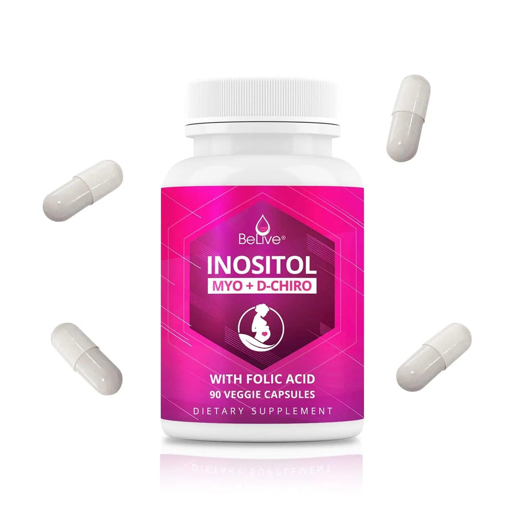 Myo-Inositol & D-Chiro Inositol Capsules with Folic Acid for PCOS | Prenatal Fertility - TrustMedUSA