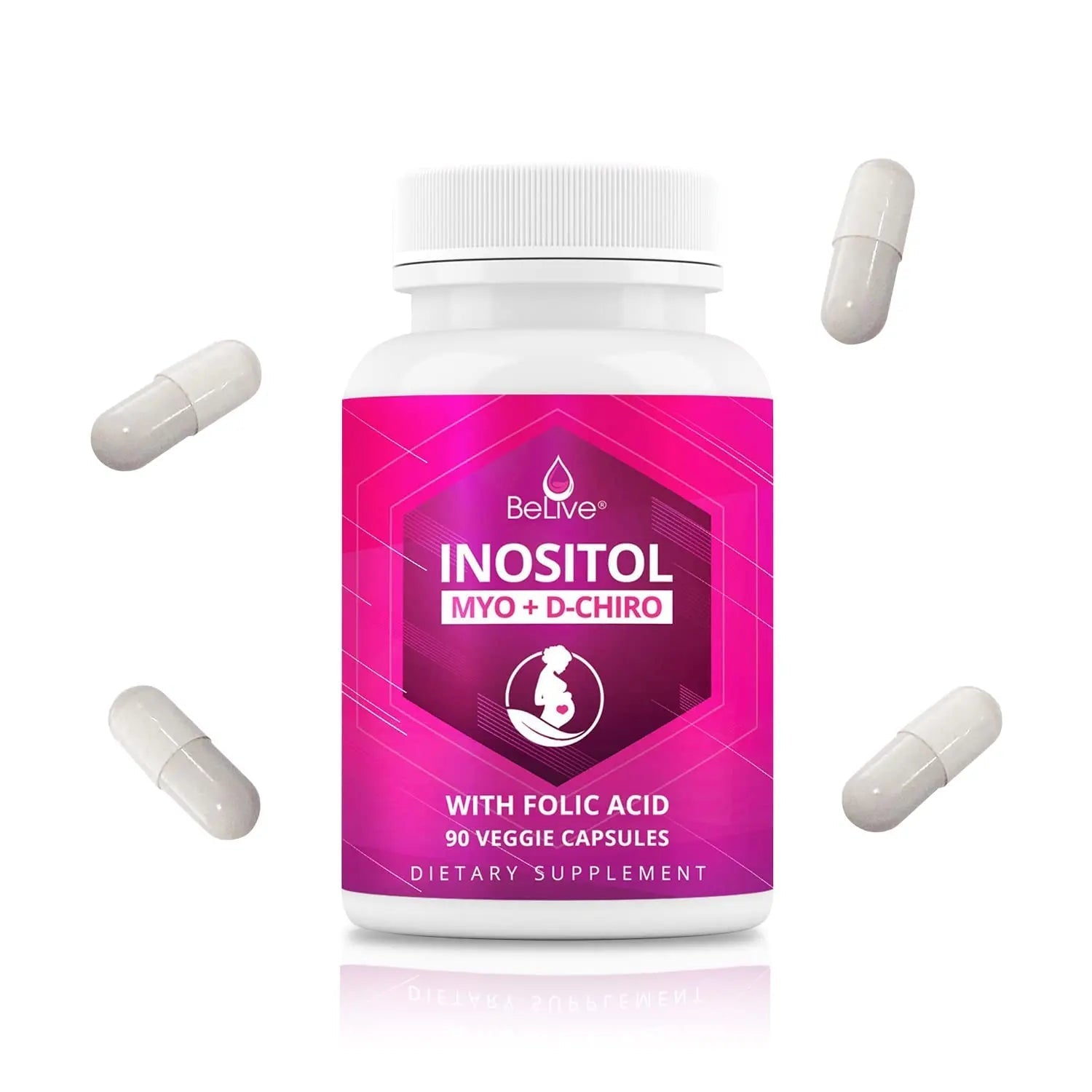 Myo-Inositol & D-Chiro Inositol Capsules with Folic Acid for PCOS | Prenatal Fertility - TrustMedUSA