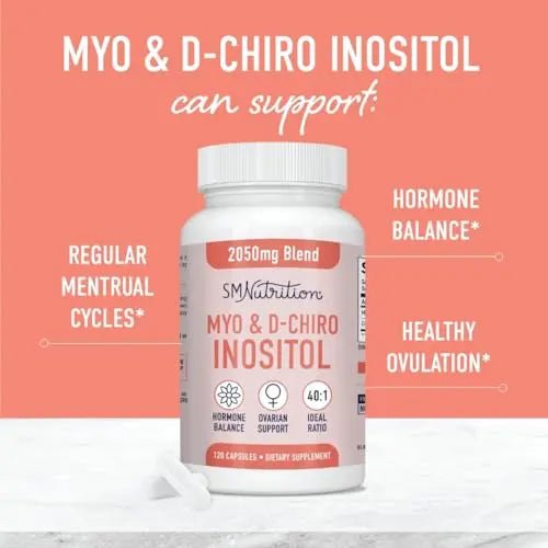 Myo-Inositol & D-Chiro Inositol | Hormone Balance for Women | Ideal 40:1 Ratio | Myo Inosit - TrustMedUSA
