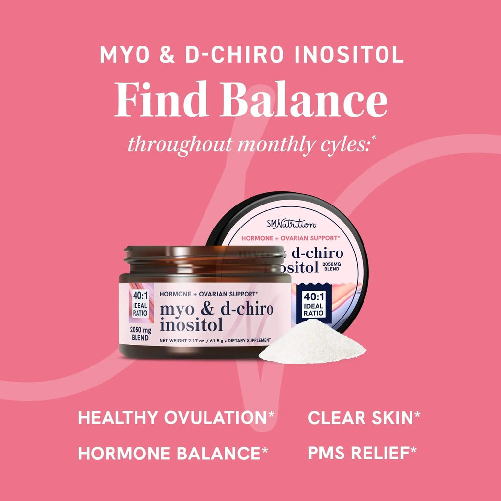 Myo-Inositol & D-Chiro Inositol Powder | Hormone Balance for Women | Ideal 40:1 Ratio - TrustMedUSA