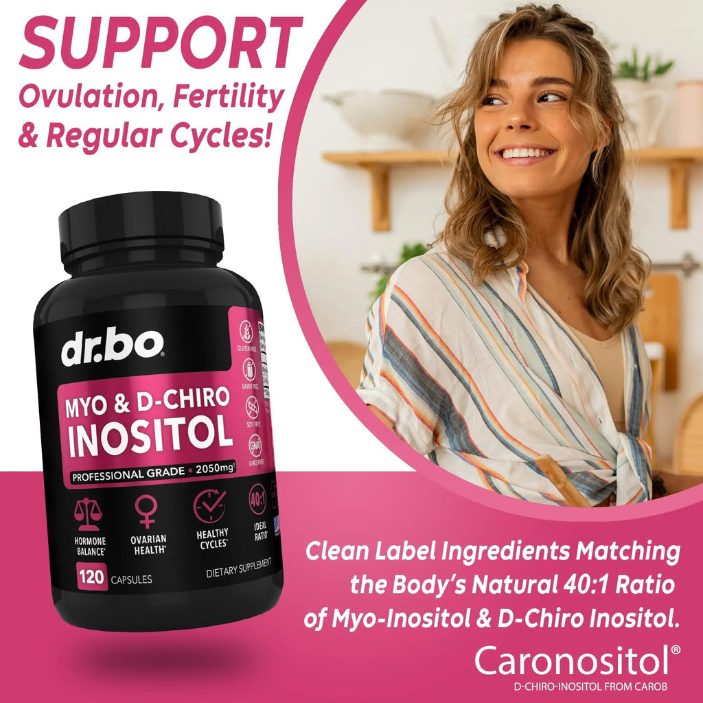 Myo-Inositol & D-Chiro Inositol Supplement Capsules - 40:1 Ratio Hormone Balance - TrustMedUSA