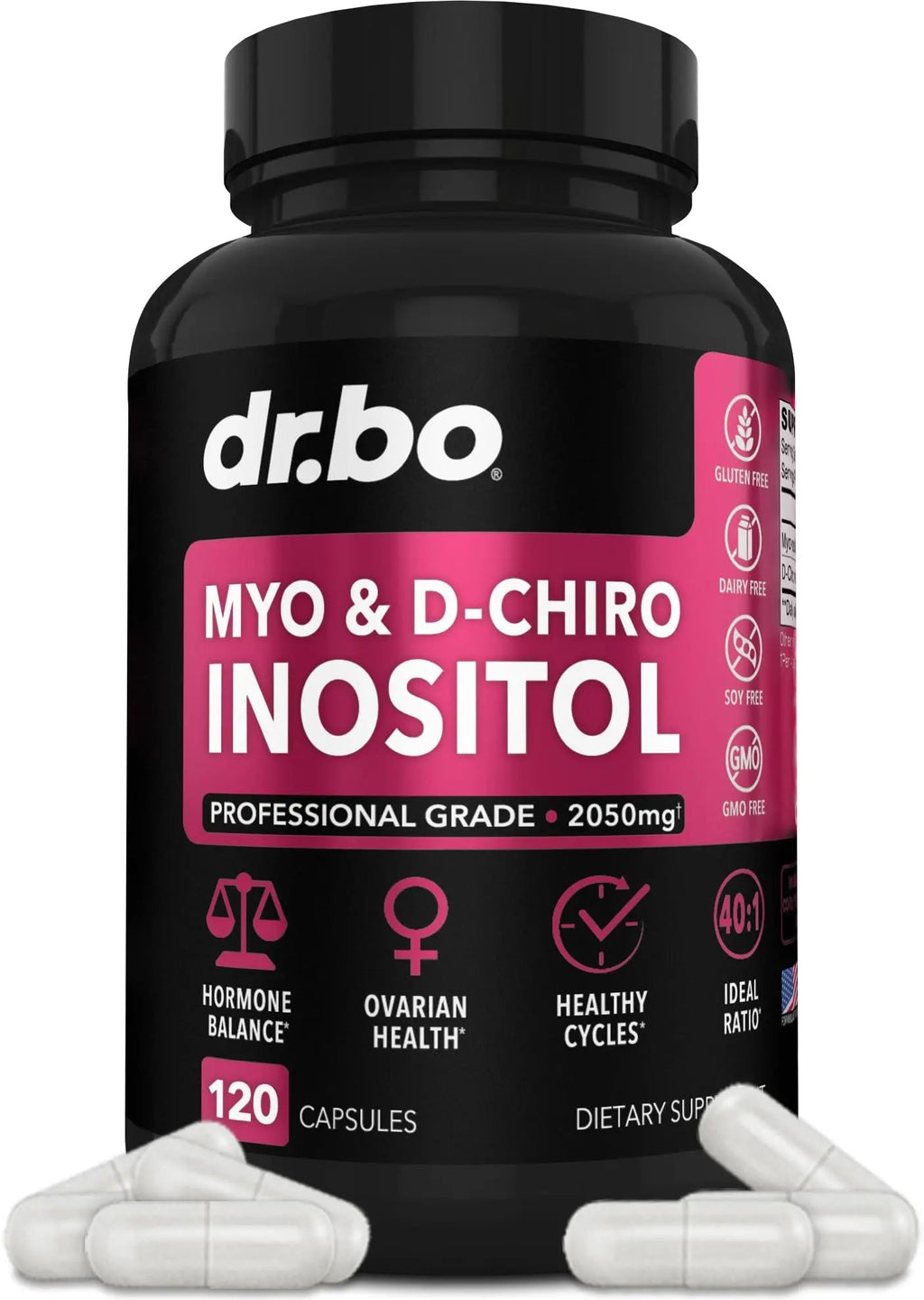 Myo-Inositol & D-Chiro Inositol Supplement Capsules - 40:1 Ratio Hormone Balance - TrustMedUSA