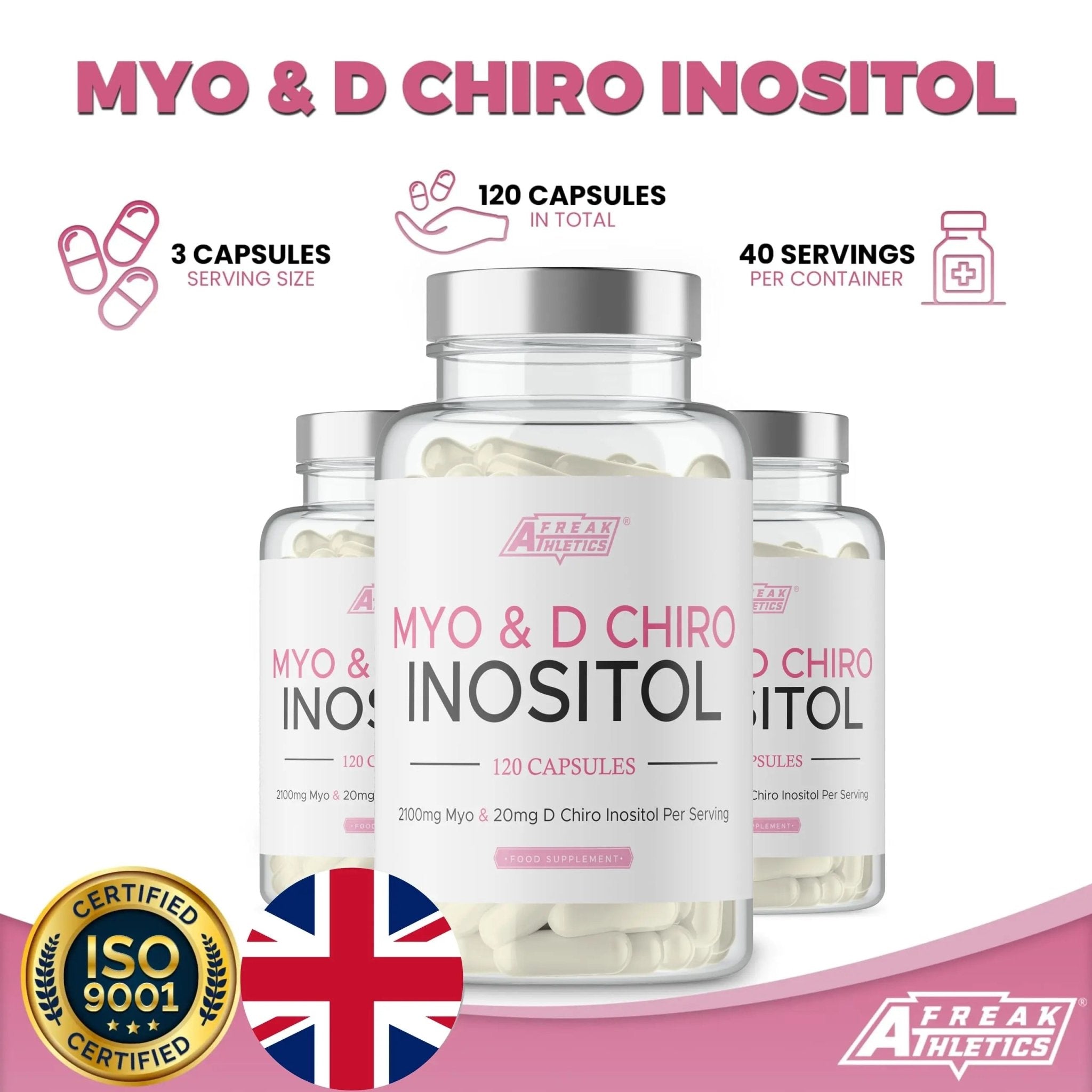 Myo-Inositol & D Chiro Inositol - Supports Women with PCOS -120 Capsules - Promotes - TrustMedUSA