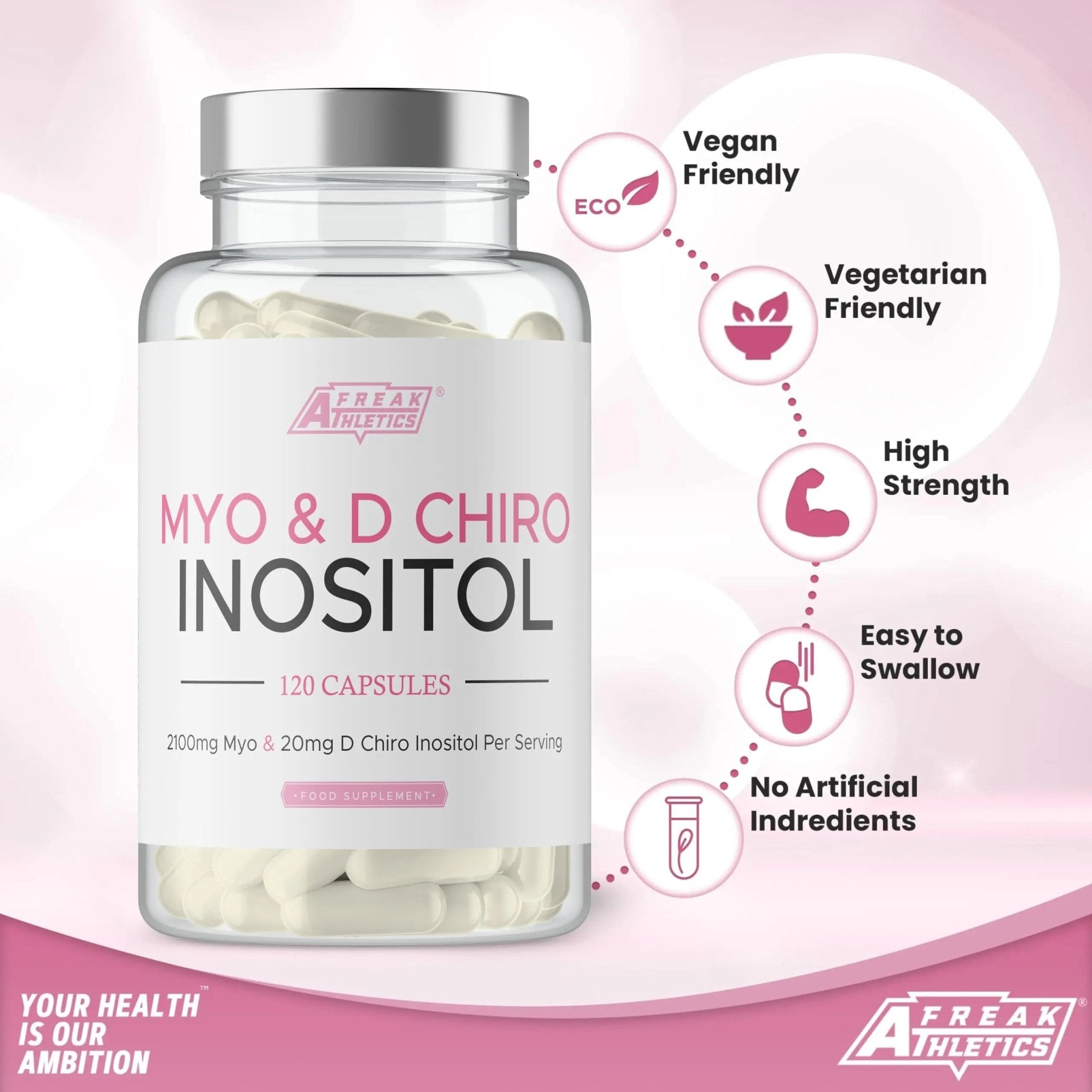 Myo-Inositol & D Chiro Inositol - Supports Women with PCOS -120 Capsules - Promotes - TrustMedUSA