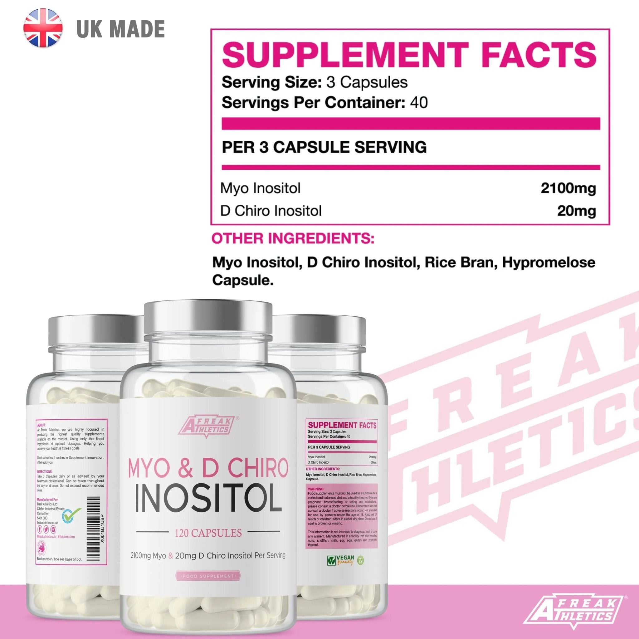 Myo-Inositol & D Chiro Inositol - Supports Women with PCOS -120 Capsules - Promotes - TrustMedUSA