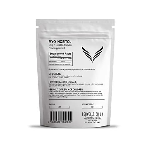Myo Inositol Powder REDWELLS PCOS & Fertility GMO Free Vegan - 250g Pack - TrustMedUSA