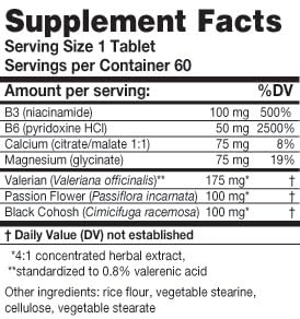 MyoCalm 60 Vegetarian Capsules | Valerian 175mg, Passion Flower 100mg, Black Cohosh 100mg, Calcium 75mg, Magnesium 75mg, b3(niacinamide), b6(Pyridoxine HCI) - TrustMedUSA