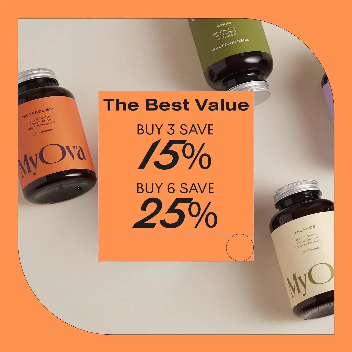 MyOva Metabolism PCOS Supplement - 120 capsules, 30-Day Supply - 2000mg - TrustMedUSA