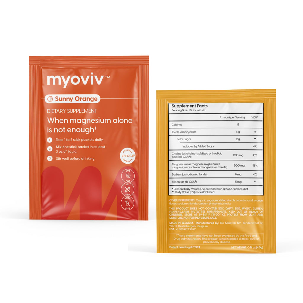 MYOVIV - Powerful Muscle Cramp Relief - 14 Packets (Trial Size), Sunny Orange Flavor - Muscle Cramp Support - Pregnancy & Lactation Safe - TrustMedUSA