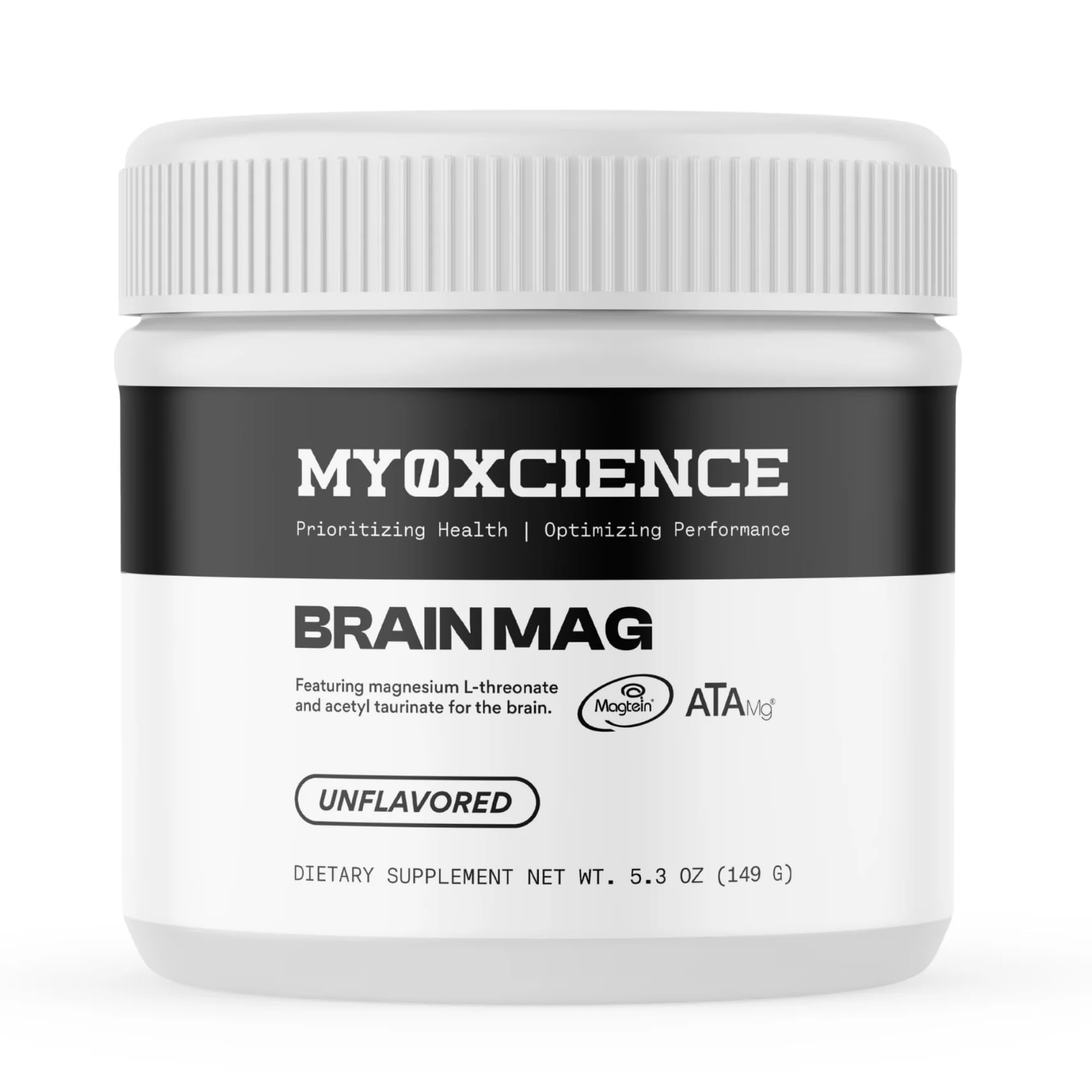 MYOXCIENCE Brain Mag | Magnesium L-Threonate Magtein & Magnesium Glycinate Powder (Unflavored) (60 Servings) - Maple Wellness Supplements