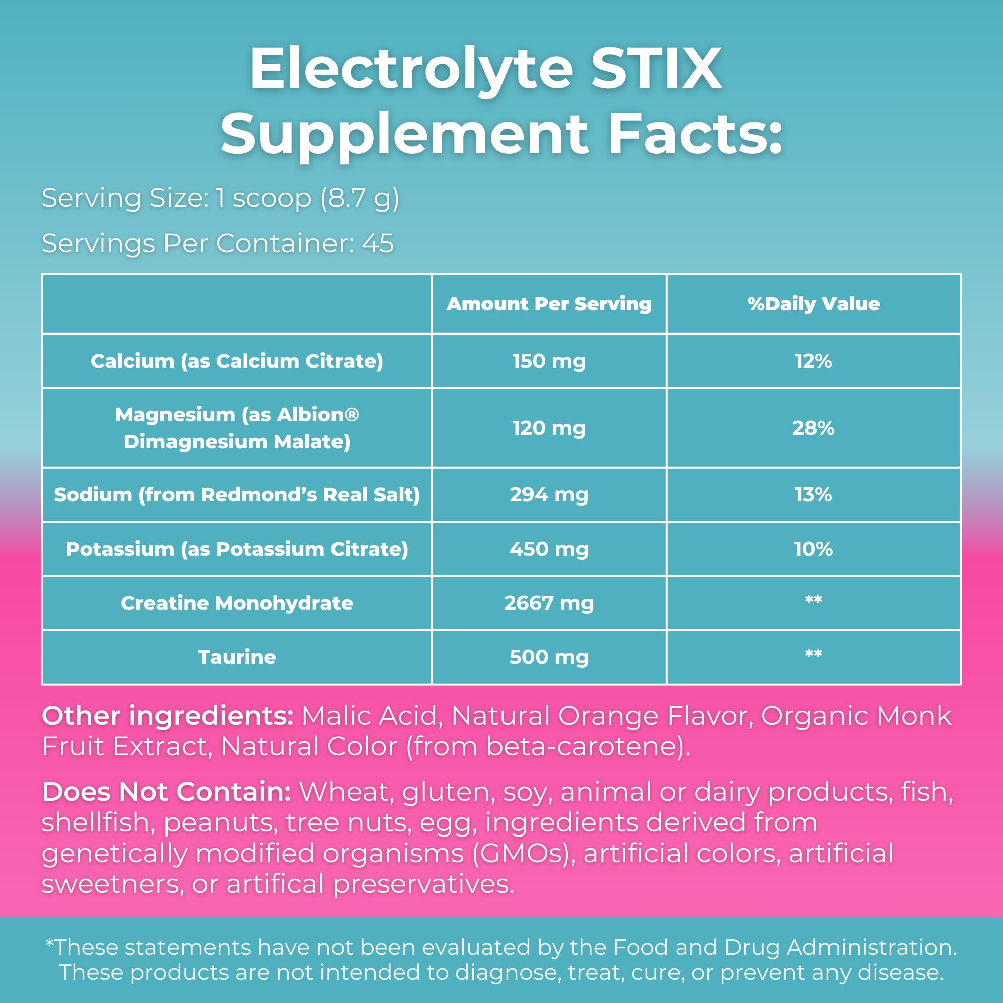 MYOXCIENCE Electrolyte STIX | Creatine Electrolyte Powder | Recovery from Exercise & Muscle Development w/Real Salt (Natural Orange Flavor) (Jar 45 ct) - Maple Wellness Supplements