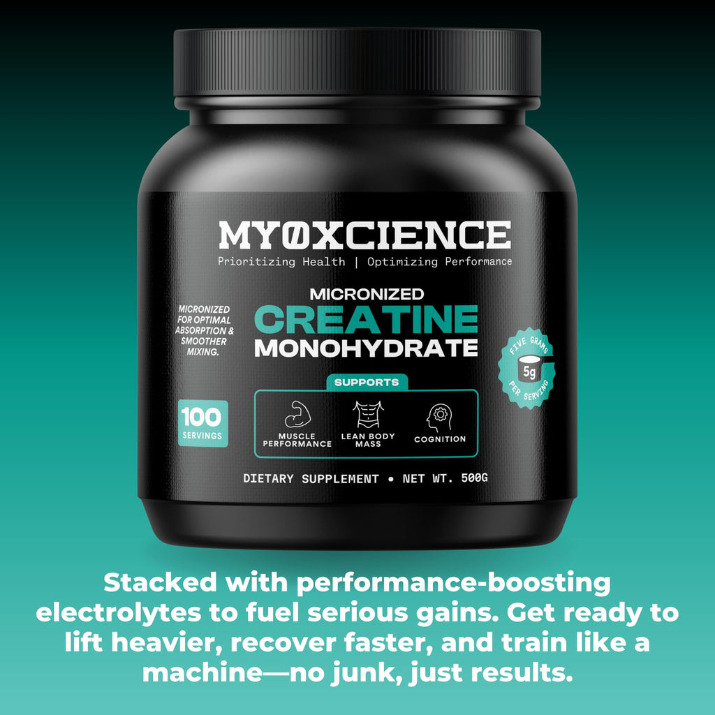 MYOXCIENCE Micronized Creatine | Supports Muscle Performance, Lean Body Mass, & Cognition | 100 Servings - Maple Wellness Supplements