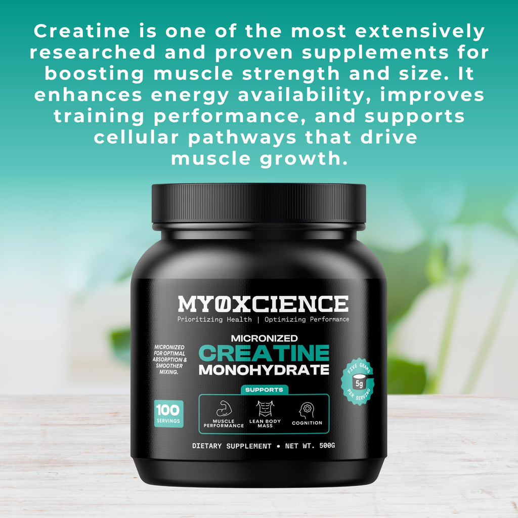 MYOXCIENCE Micronized Creatine | Supports Muscle Performance, Lean Body Mass, & Cognition | 100 Servings - Maple Wellness Supplements