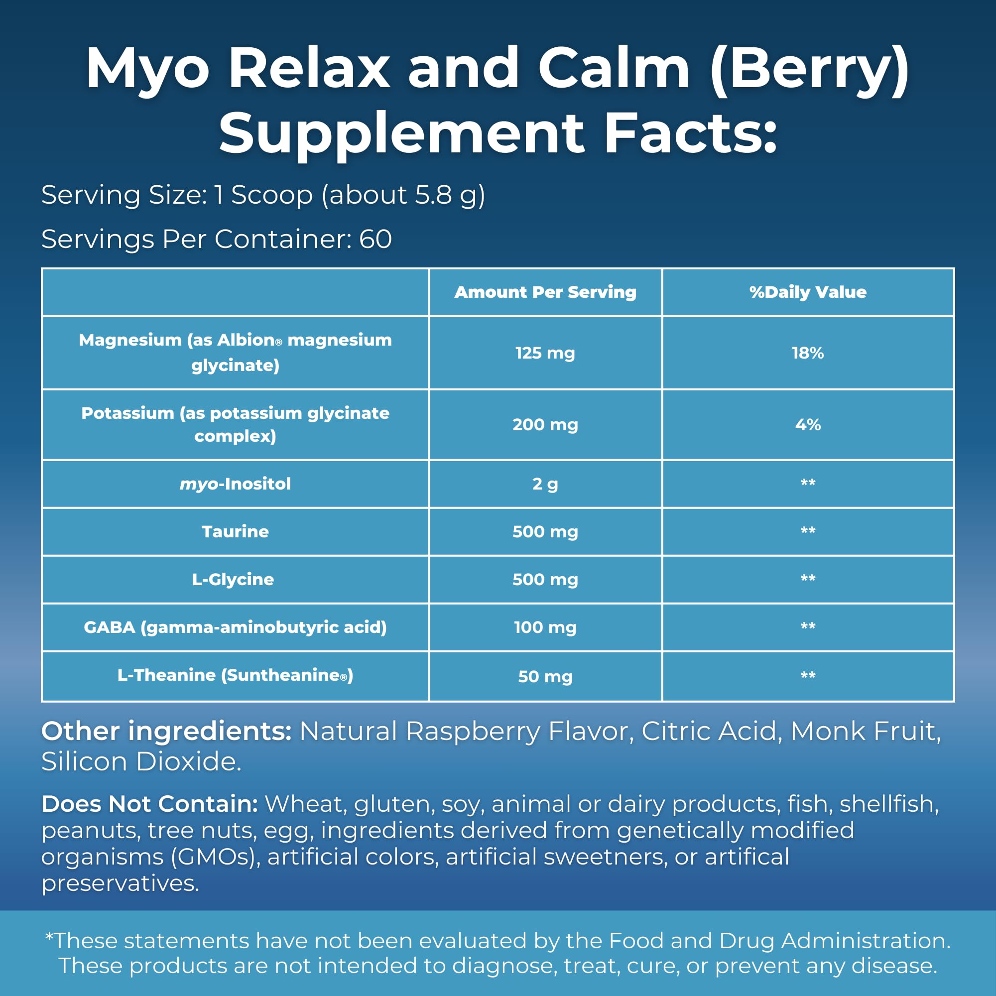 MYOXCIENCE Myo Relax & Calm | Myo-Inositol, L-Theanine, Taurine, Magnesium & GABA | Supports Sleep, Neurotransmitter & Hormone Support (Berry Flavor) (60 Servings) - Maple Wellness Supplements