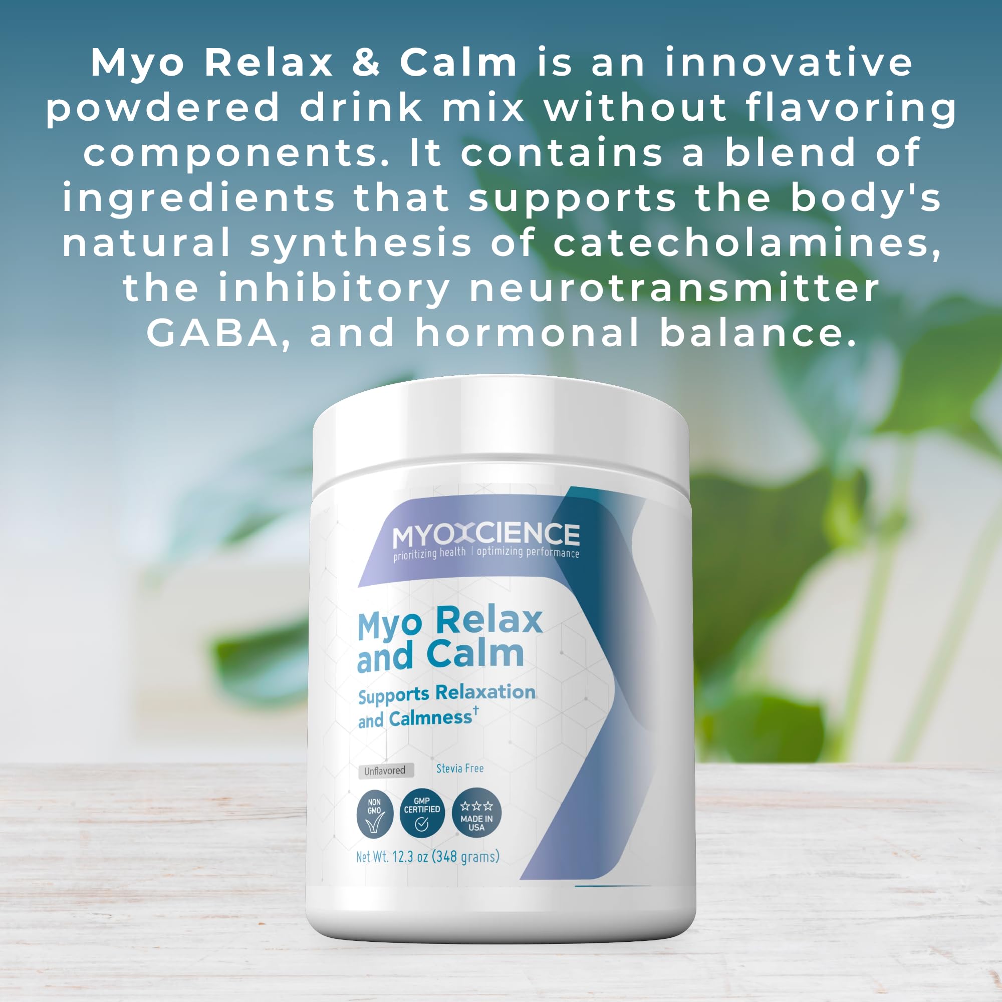 MYOXCIENCE Myo Relax & Calm | Myo-Inositol, L-Theanine, Taurine, Magnesium & GABA | Supports Sleep, Neurotransmitter & Hormone Support (Unflavored) (60 Servings) - Maple Wellness Supplements