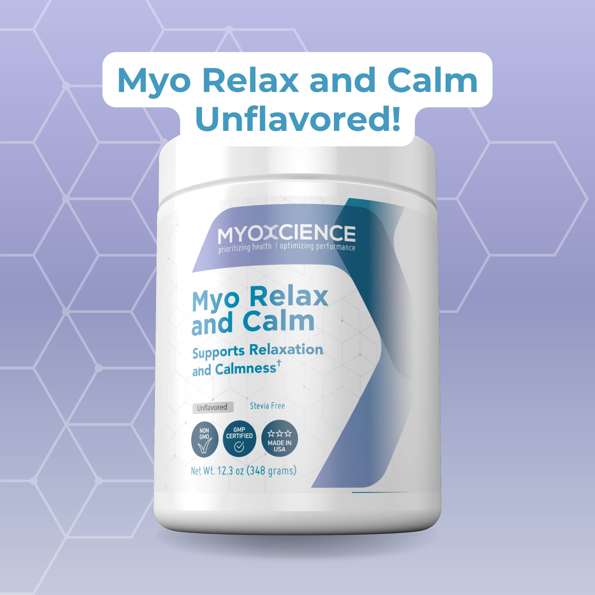 MYOXCIENCE Myo Relax & Calm | Myo-Inositol, L-Theanine, Taurine, Magnesium & GABA | Supports Sleep, Neurotransmitter & Hormone Support (Unflavored) (60 Servings) - Maple Wellness Supplements