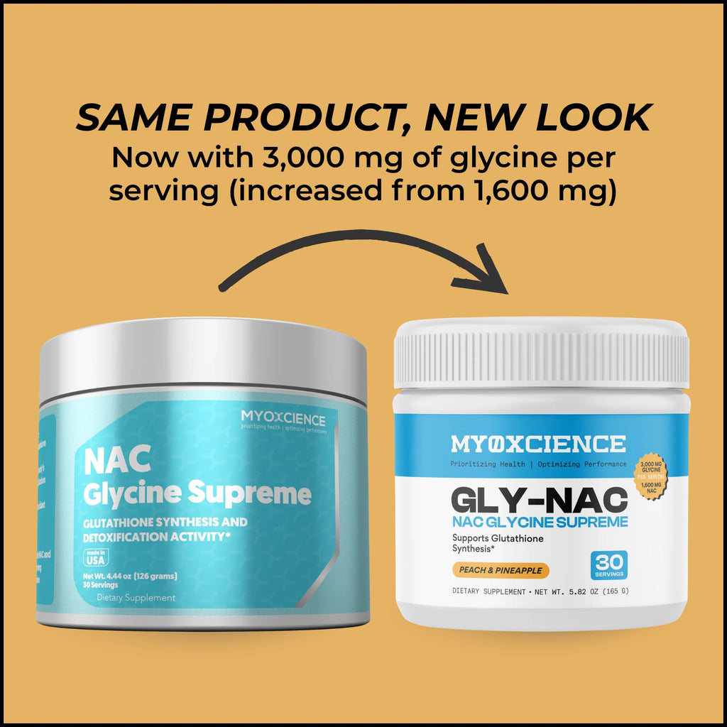MYOXCIENCE NAC Glycine Supreme | N-Acetyl-L-Cysteine, Glycine, and Taurine Combination (Natural Peach and Pineapple Flavor) (30 Servings) - Maple Wellness Supplements