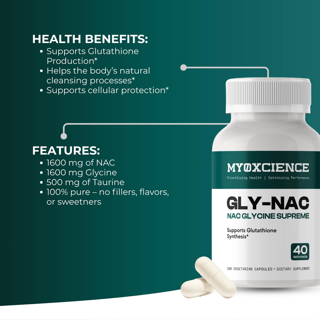 MYOXCIENCE NAC Supreme Capsules | 1.6 G N-Acetyl-L-Cysteine per Serving | 40 Servings - Maple Wellness Supplements