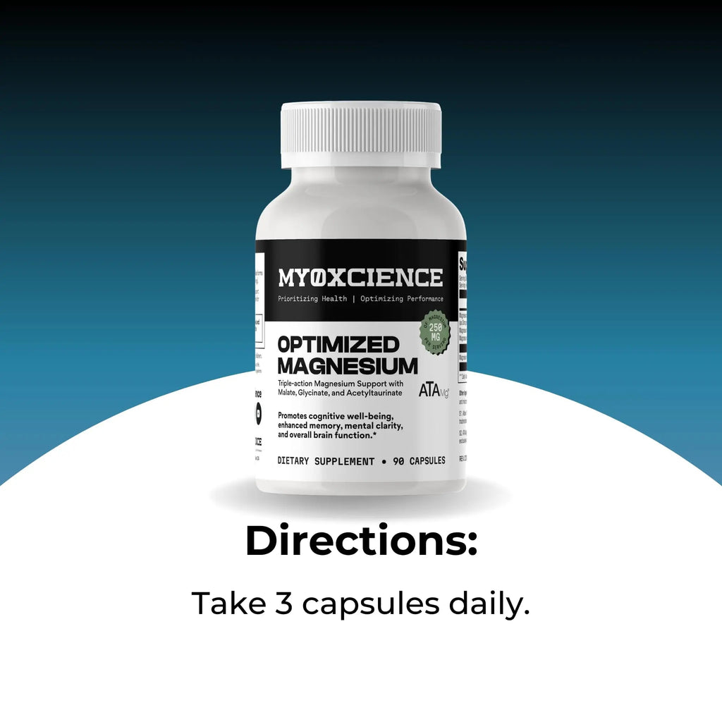 MYOXCIENCE Optimized Magnesium Glycinate + Magnesium Taurate (as ATAmag®) for High Brain Bioavailability to Support Stress Relief and Sleep | 30 Servings - TrustMedUSA