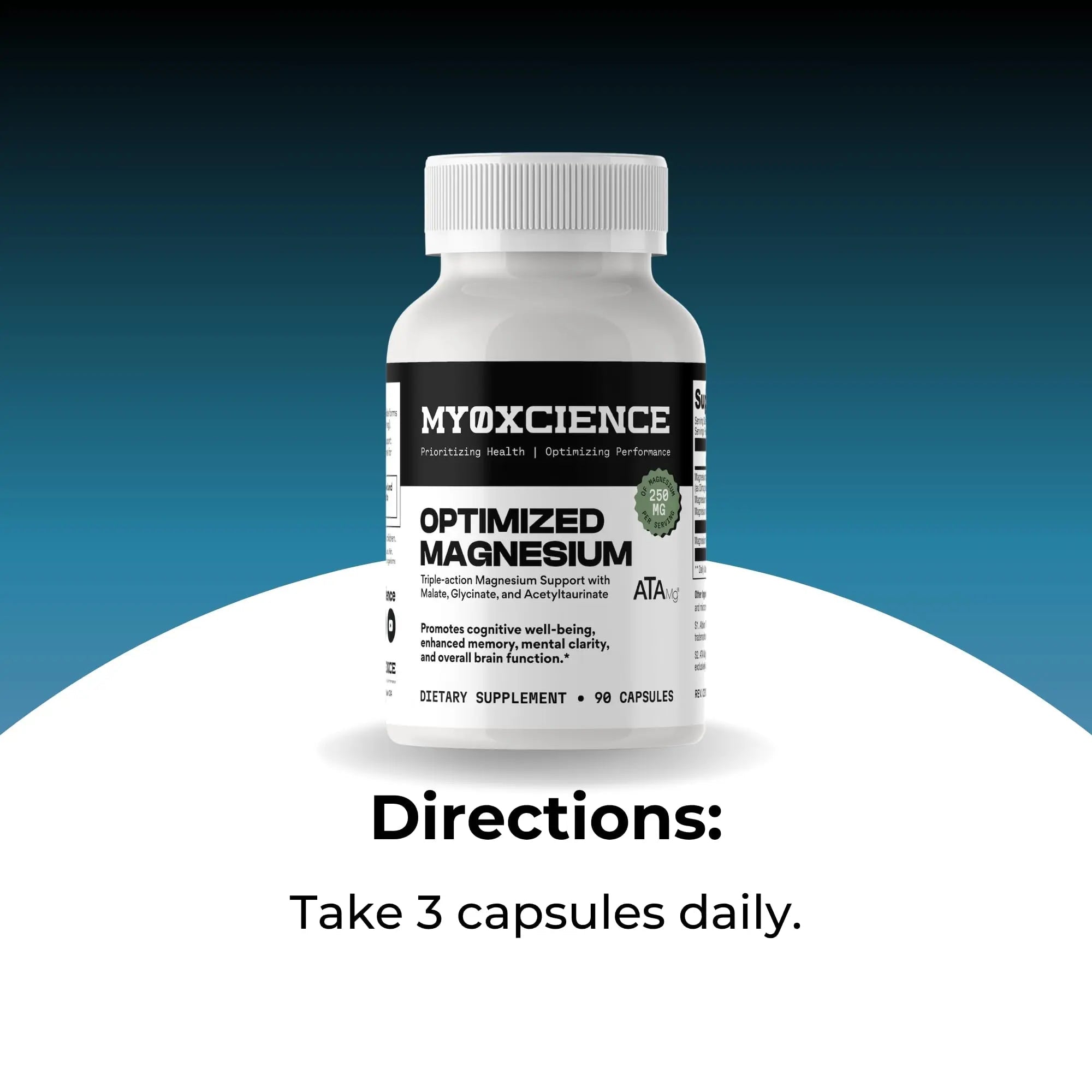 MYOXCIENCE Optimized Magnesium Glycinate + Magnesium Taurate (as ATAmag®) for High Brain Bioavailability to Support Stress Relief and Sleep | 30 Servings - TrustMedUSA
