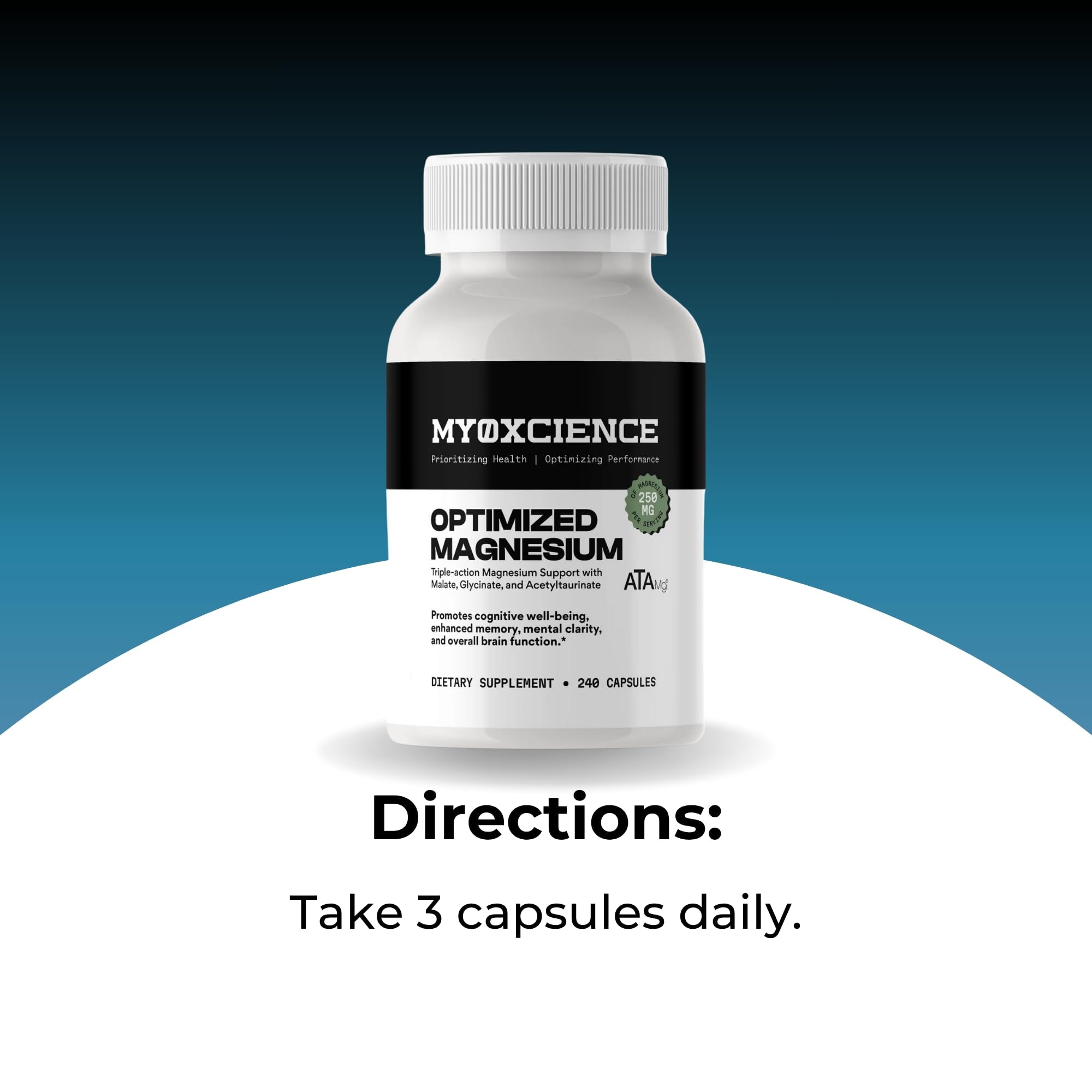 MYOXCIENCE Optimized Magnesium Glycinate + Magnesium Taurate (as ATAmag®) for High Brain Bioavailability to Support Stress Relief and Sleep | 80 Servings - Maple Wellness Supplements