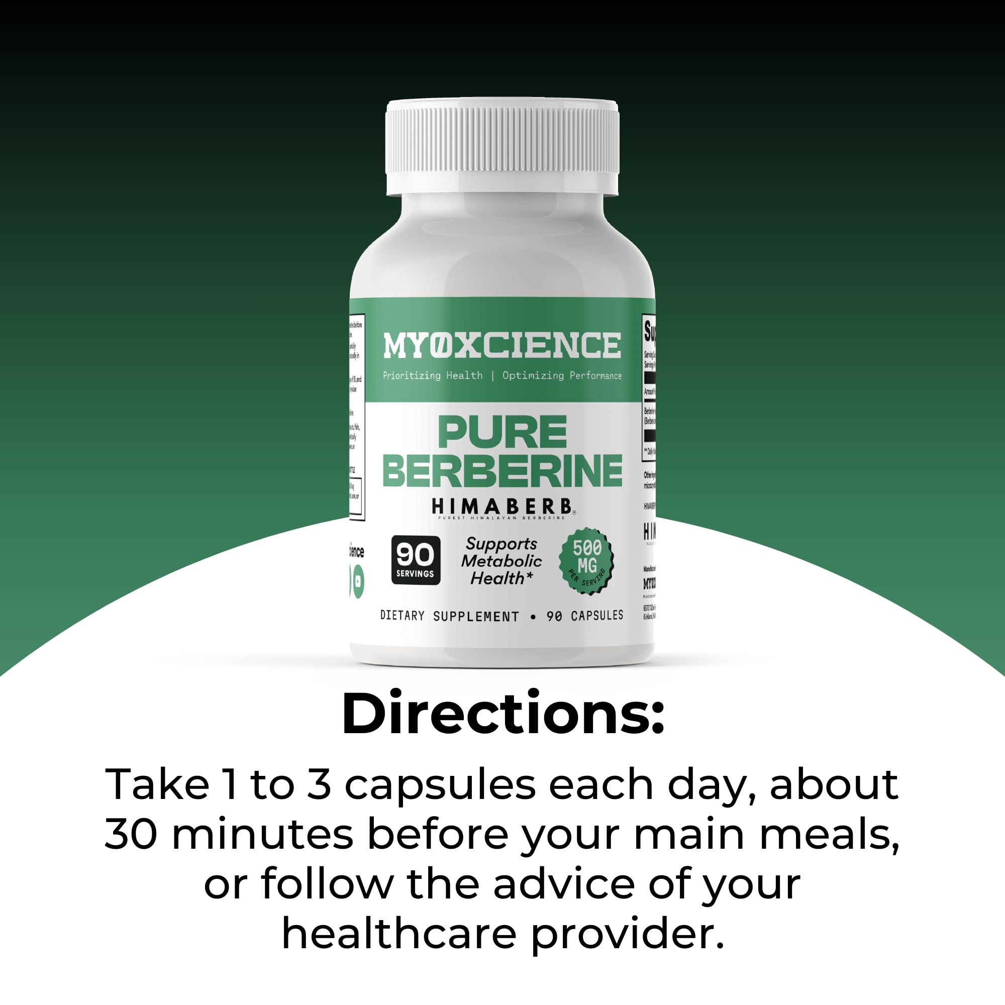 MYOXCIENCE Pure Berberine Himaberb | 500 mg of Berberine HCl per Serving | 90 Servings - Maple Wellness Supplements