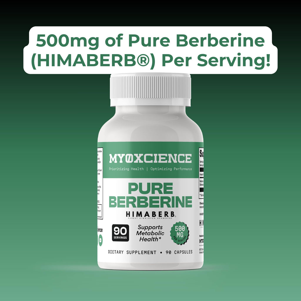 MYOXCIENCE Pure Berberine Himaberb | 500 mg of Berberine HCl per Serving | 90 Servings - Maple Wellness Supplements