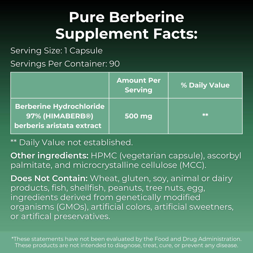 MYOXCIENCE Pure Berberine Himaberb | 500 mg of Berberine HCl per Serving | 90 Servings - Maple Wellness Supplements