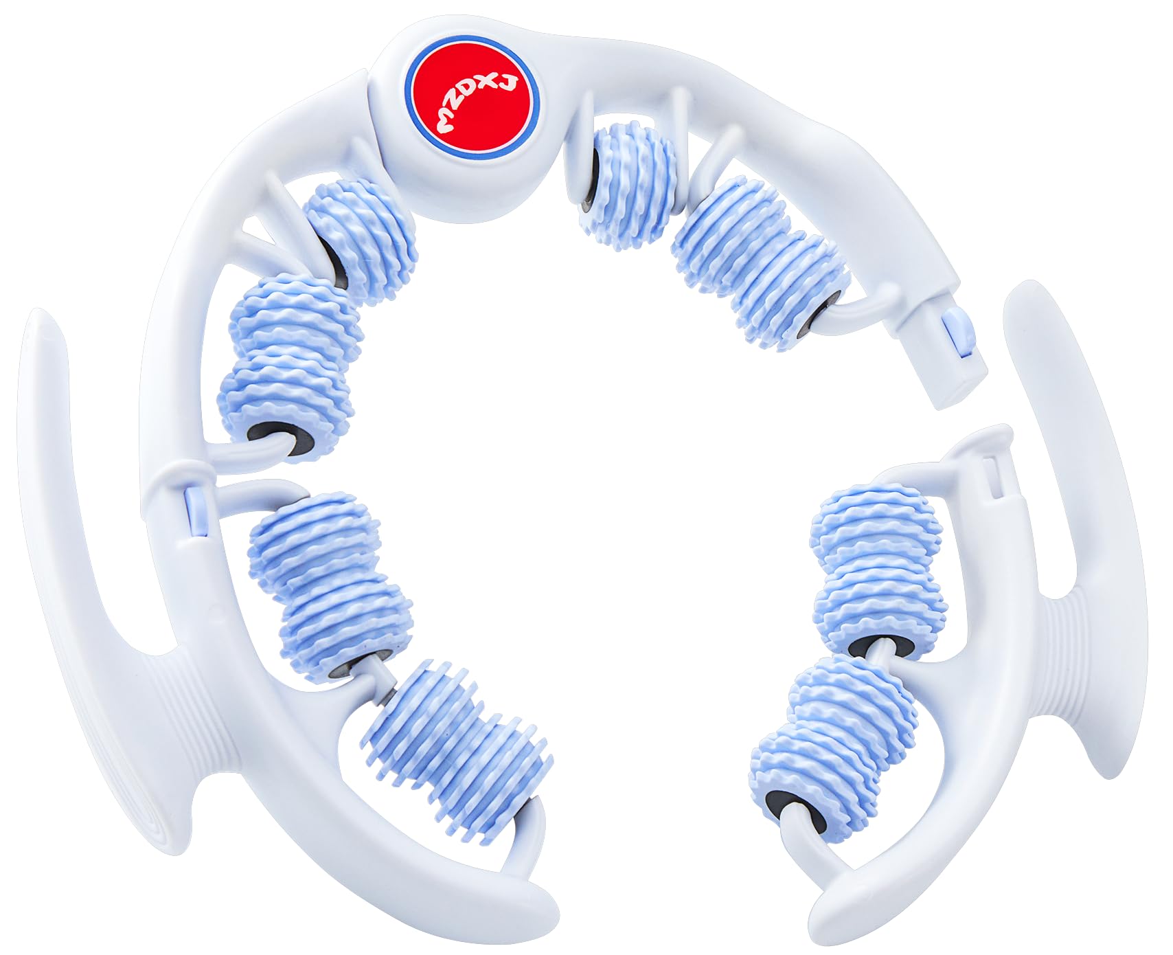MZDXJ Cellulite Massage Tool - Lymphatic Drainage Massager - Muscle Roller, Deep Fascia Massage, Dimpled Skin Removal, Legs/Thighs/Buttocks, Anti-Cellulite Roller, Smooth Skin (14 Wheel - Blue) - Maple Wellness Supplements