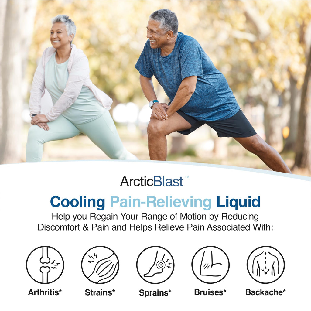 N Labs Arctic Blast Premium Topical Pain Relief Drops – Fast Absorbing DMSO, Menthol & Camphor for Back, Knee, Shoulder, Joint & Muscle Pain – Cooling Rub Formula – Made in USA – 1 fl oz - TrustMedUSA