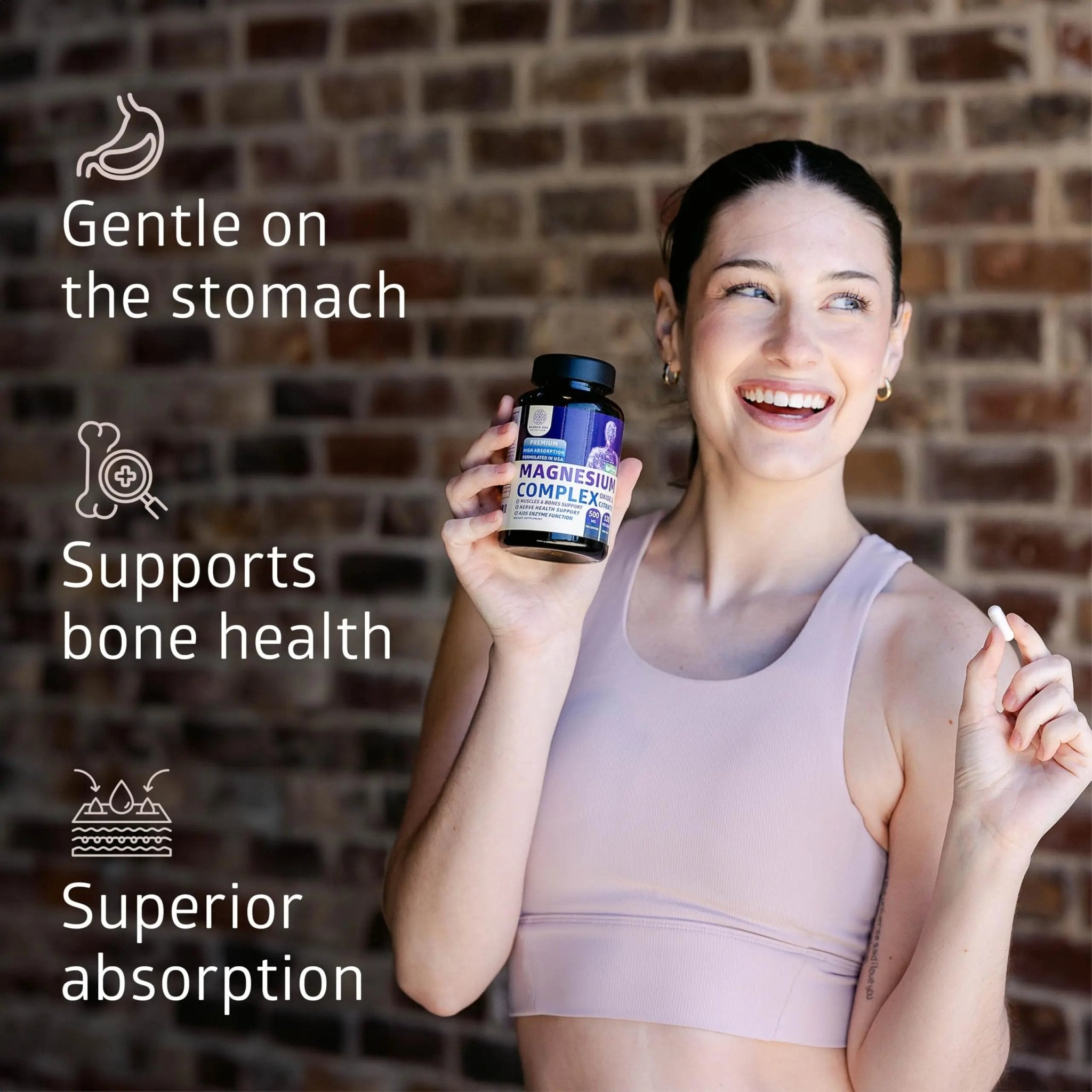 N1N Premium Magnesium Complex - High Absorption Magnesium Supplement for Women and Men to Support Regularity and Bone Health- 120 Veggie Capsules - TrustMedUSA