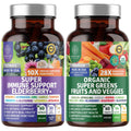 N1N Premium Organic Super Fruits & Veggies + Immune Support [38 Powerful Ingredients], Natural Super Greens Supplement with Alfalfa, Vitamins & Minerals, Zinc, Turmeric and Probiotic, 120 Caps - TrustMedUSA
