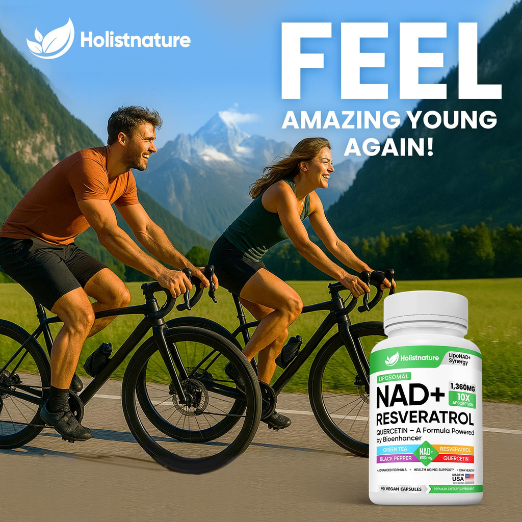 NAD+ Supplement, 1,360mg Max Strength Liposomal | Resveratrol, Quercetin, Green Tea | Cellular Energy & Healthy Aging for Men & Women | 800mg of 100% High Purity NAD+ for Energy, Focus - 90 Capsules - TrustMedUSA