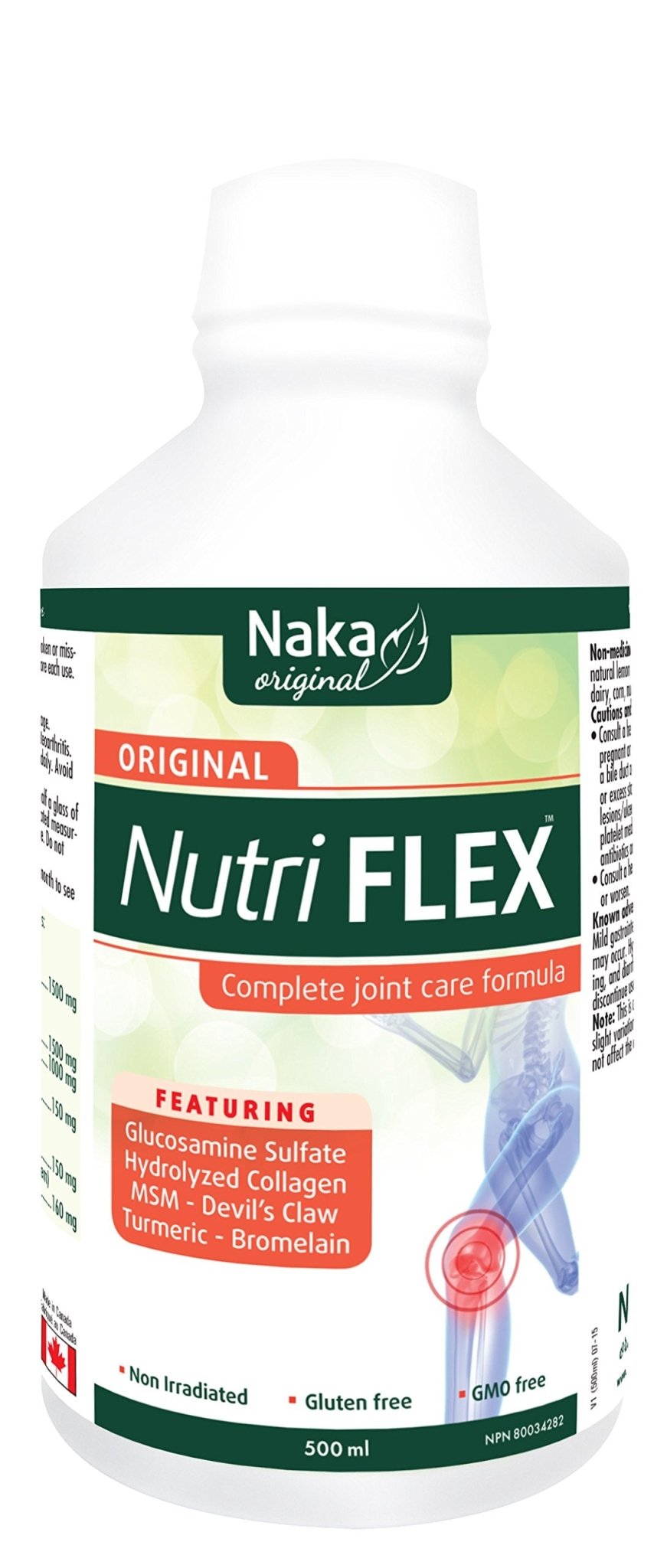 Naka Nutri-Flex Joint Support Supplement. Highly Absorbable Liquid Vitamins Formula for Joint Care, 500 Milliliters - TrustMedUSA