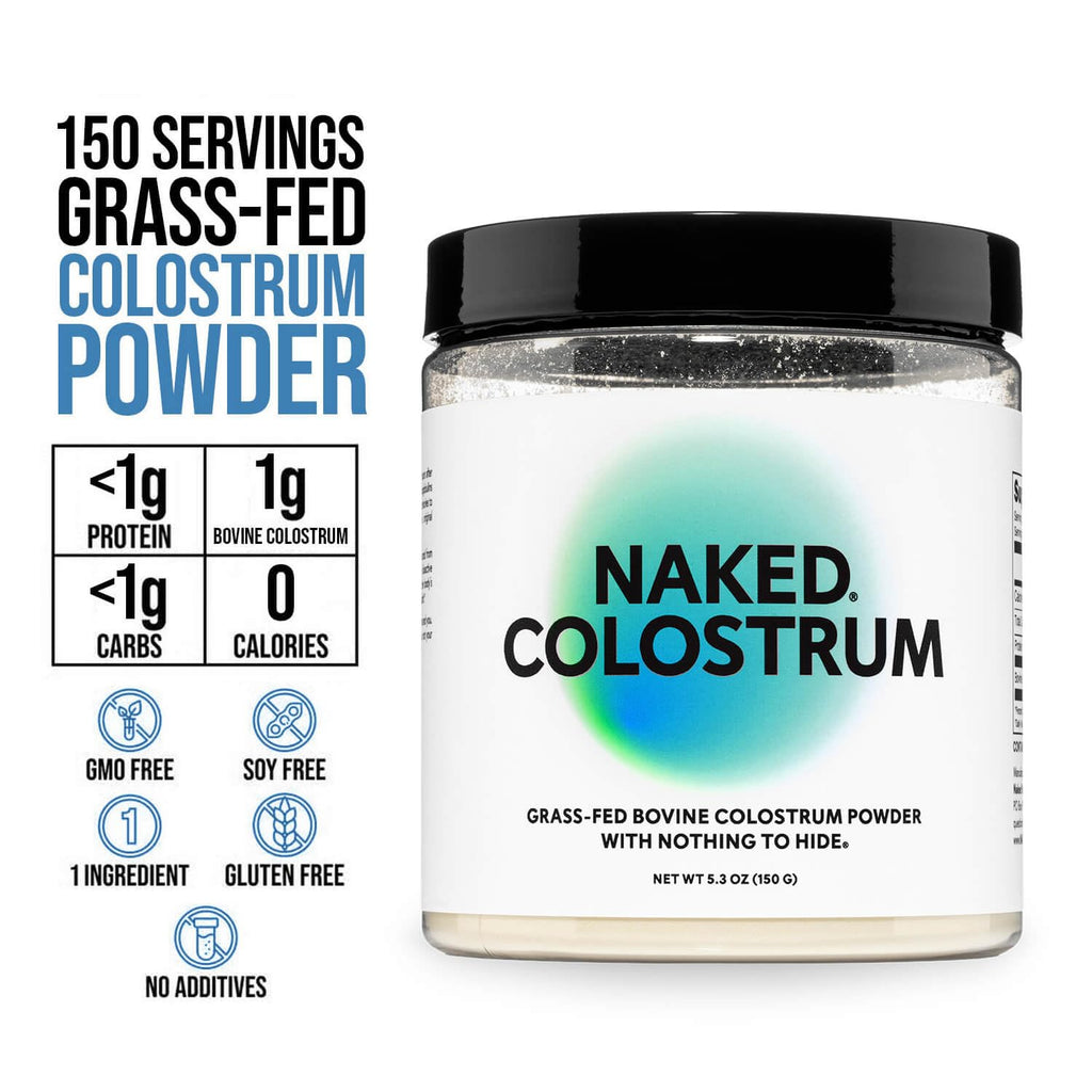 NAKED Colostrum Powder – 100% Grass-Fed Bovine Colostrum Supplement from US Farms | Tested at 20%+ IgG | Gut Health, Immunity, Recovery & Skin Support - 150 Servings - TrustMedUSA