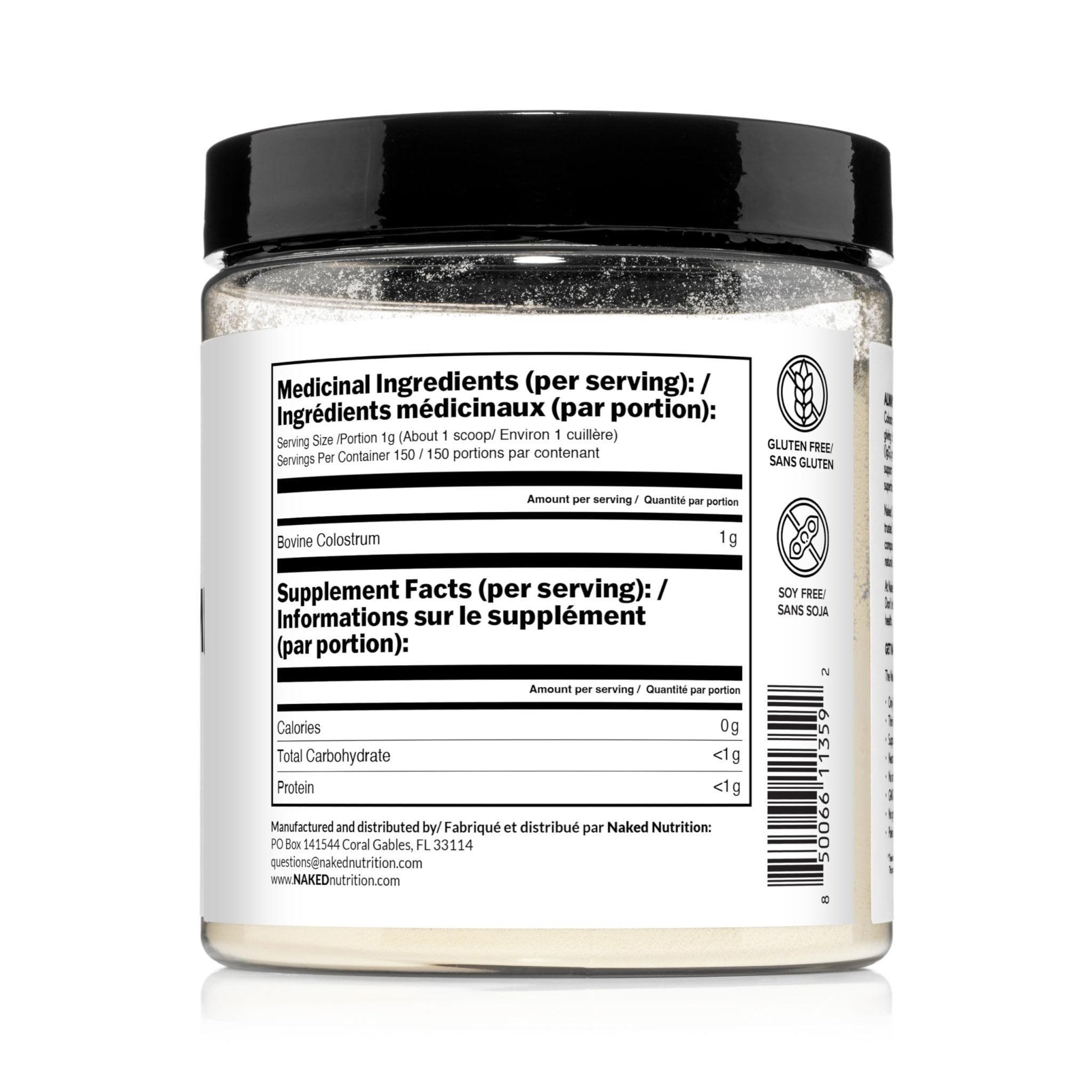 NAKED Colostrum Powder – 100% Grass-Fed Bovine Colostrum Supplement from US Farms | Tested at 20%+ IgG | Gut Health, Immunity, Recovery & Skin Support - 150 Servings - TrustMedUSA