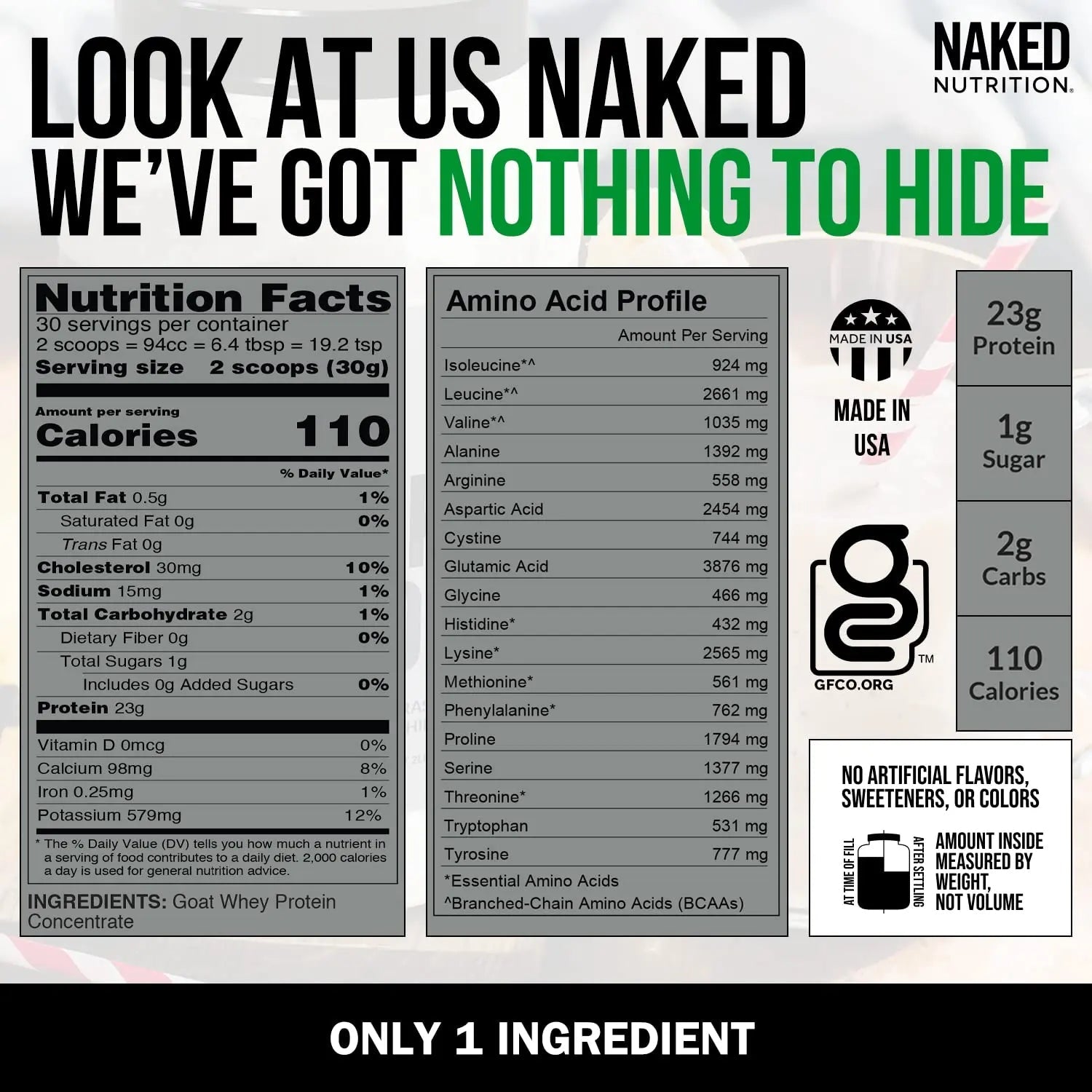 NAKED nutrition Naked Goat - Pasture Fed Goat Whey Protein Powder from Small-Herd - TrustMedUSA