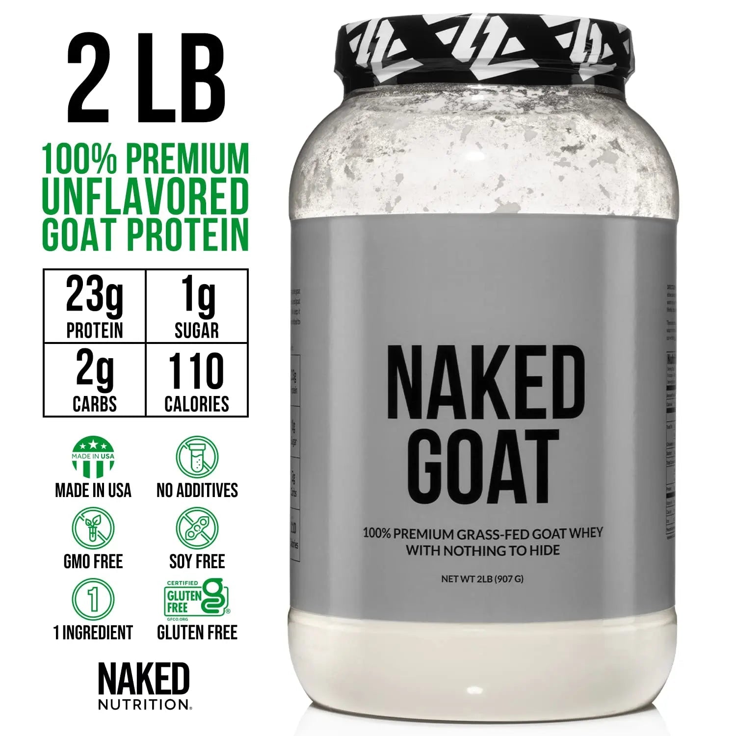 NAKED nutrition Naked Goat - Pasture Fed Goat Whey Protein Powder from Small-Herd - TrustMedUSA
