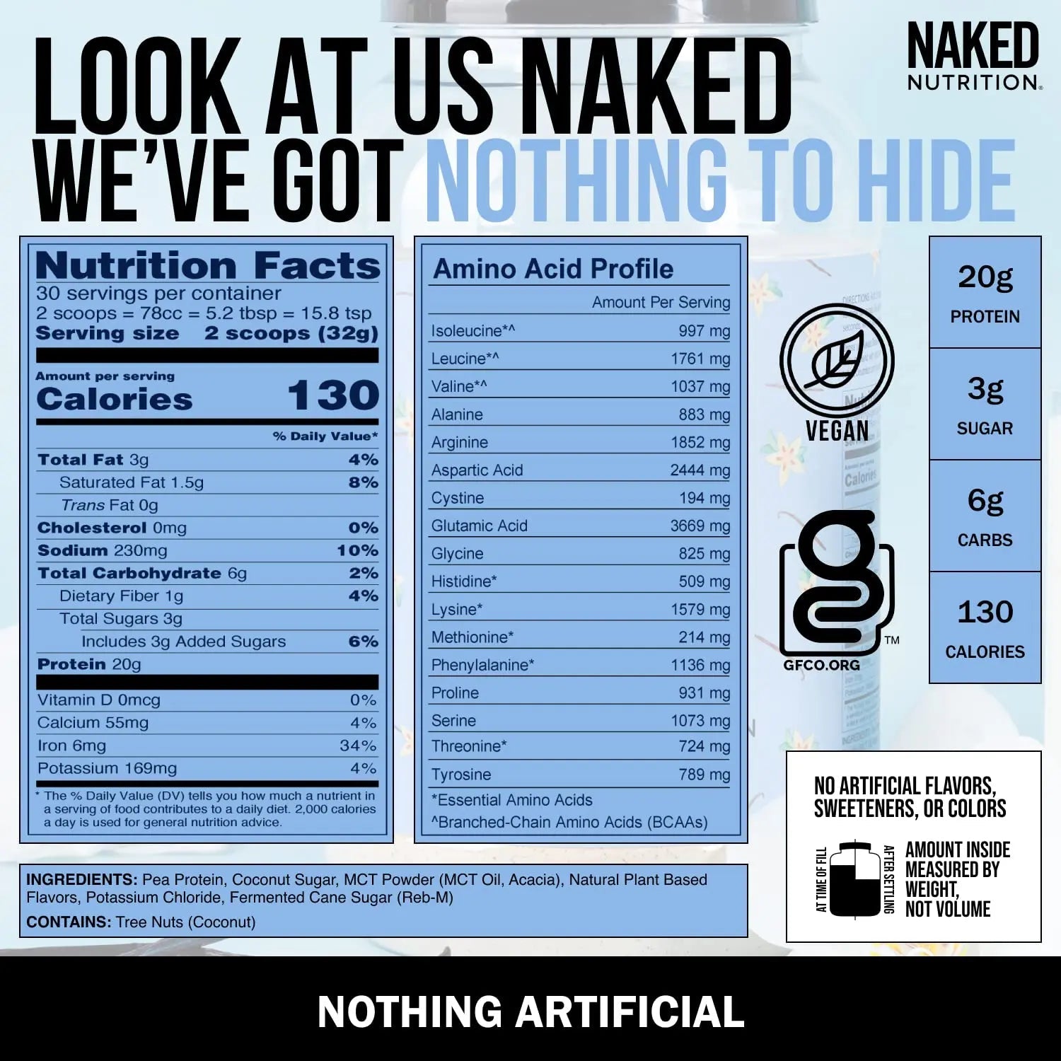 NAKED nutrition Naked Shake - Vanilla Protein Powder - Plant Based Protein Shake - TrustMedUSA