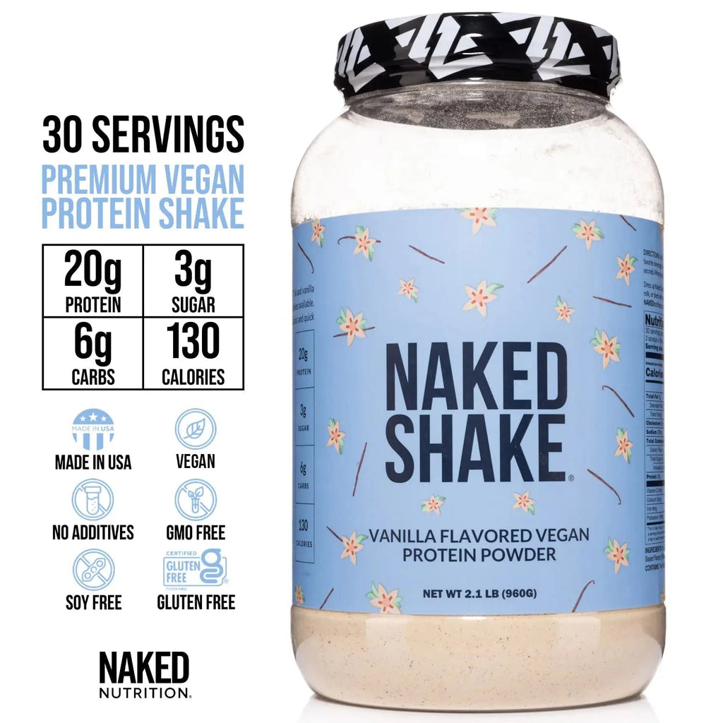 NAKED nutrition Naked Shake - Vanilla Protein Powder - Plant Based Protein Shake - TrustMedUSA