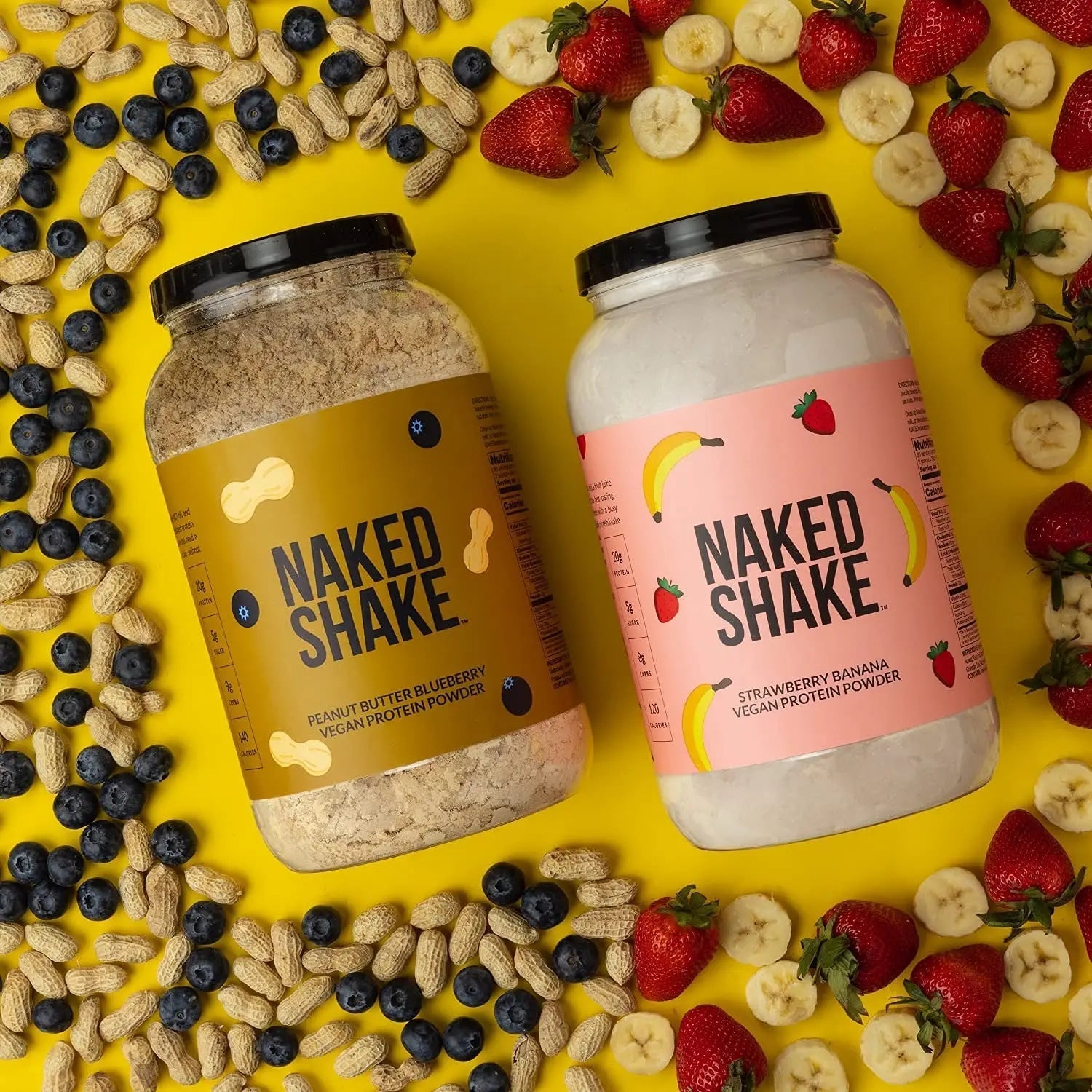 NAKED nutrition Naked Shake - Vegan Protein Powder, Strawberry Banana - Flavored Plant - TrustMedUSA