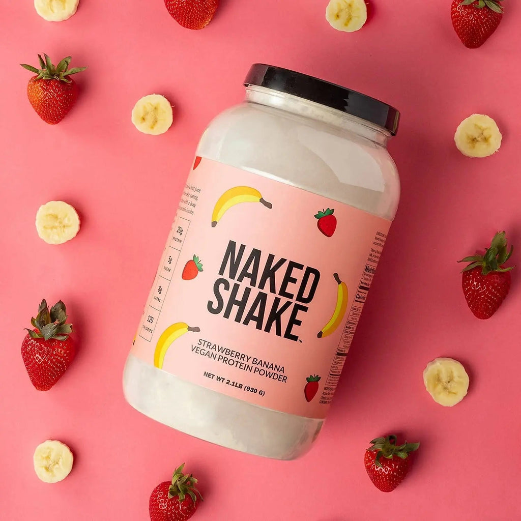 NAKED nutrition Naked Shake - Vegan Protein Powder, Strawberry Banana - Flavored Plant - TrustMedUSA