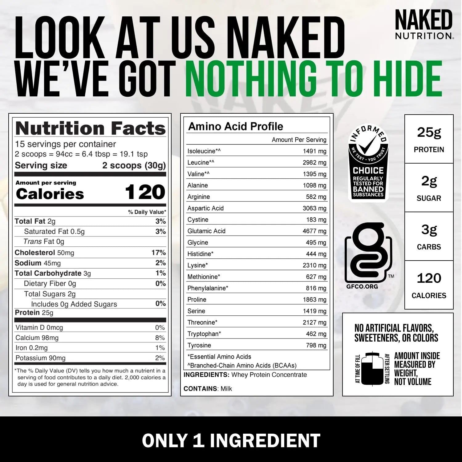Naked Nutrition Naked Whey 1Lb - Only 1 Ingredient, Grass Fed Whey Protein Powder - TrustMedUSA
