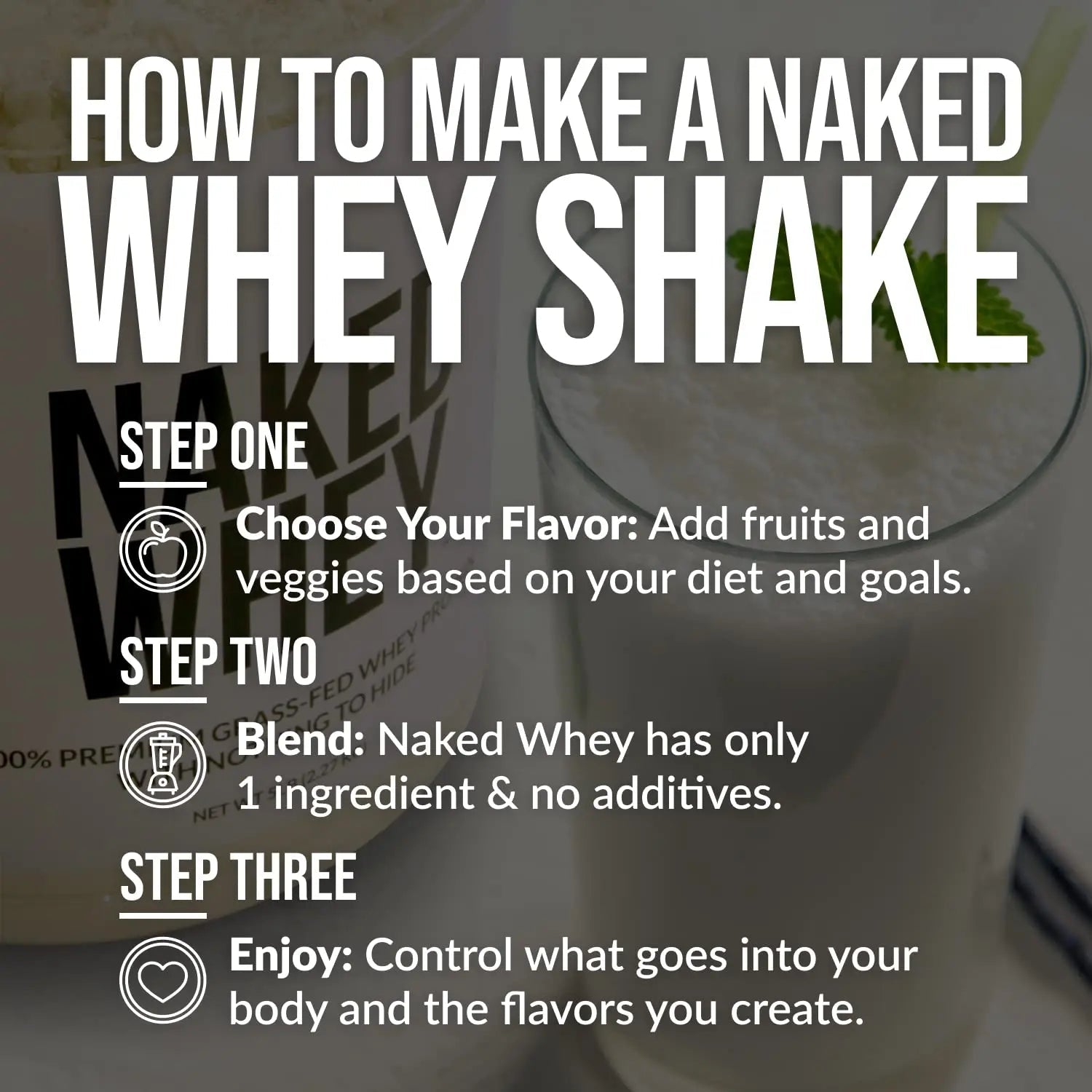 Naked Nutrition Naked Whey 1Lb - Only 1 Ingredient, Grass Fed Whey Protein Powder - TrustMedUSA