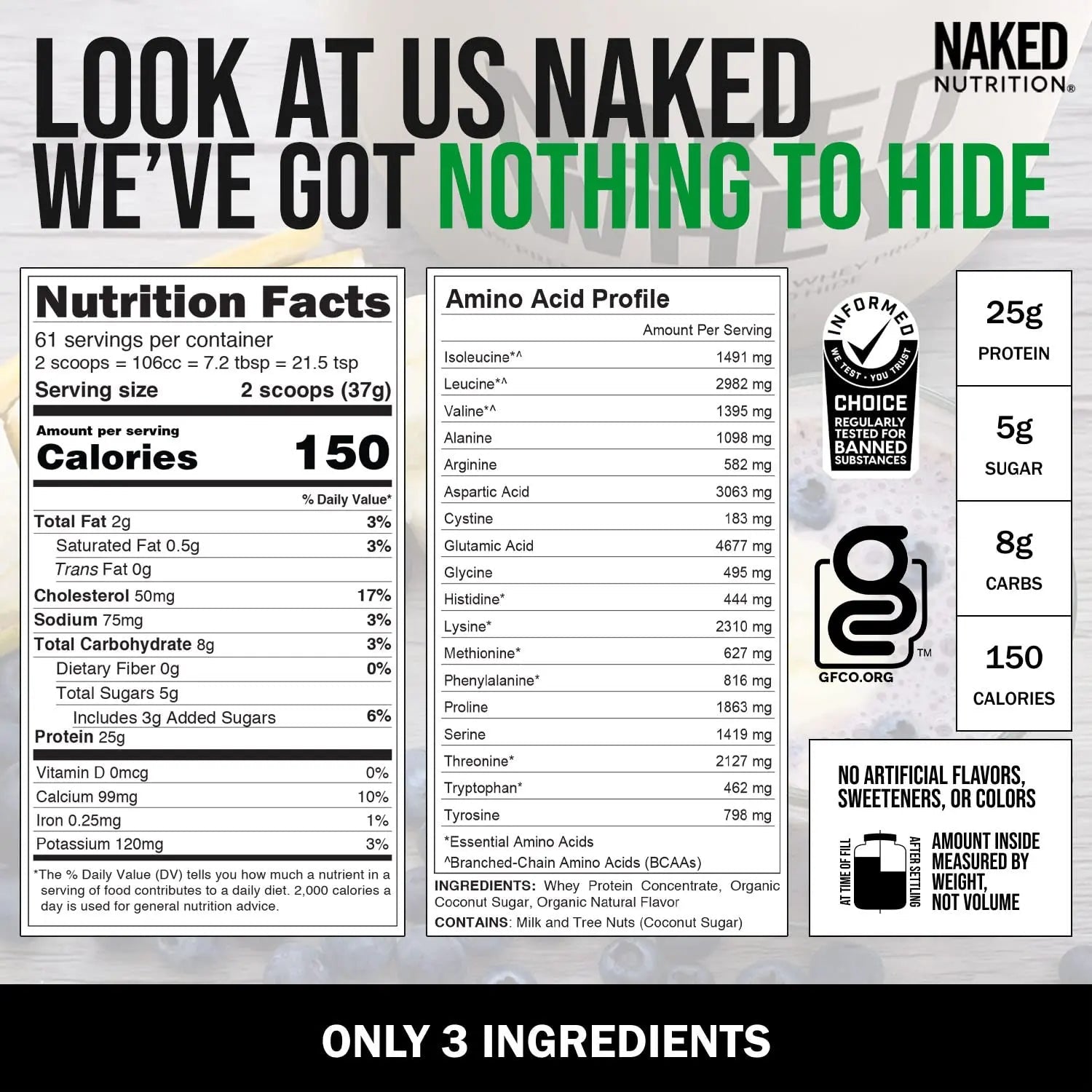 NAKED Nutrition Whey Vanilla Protein - All Natural Grass Fed Whey Protein Powder - TrustMedUSA
