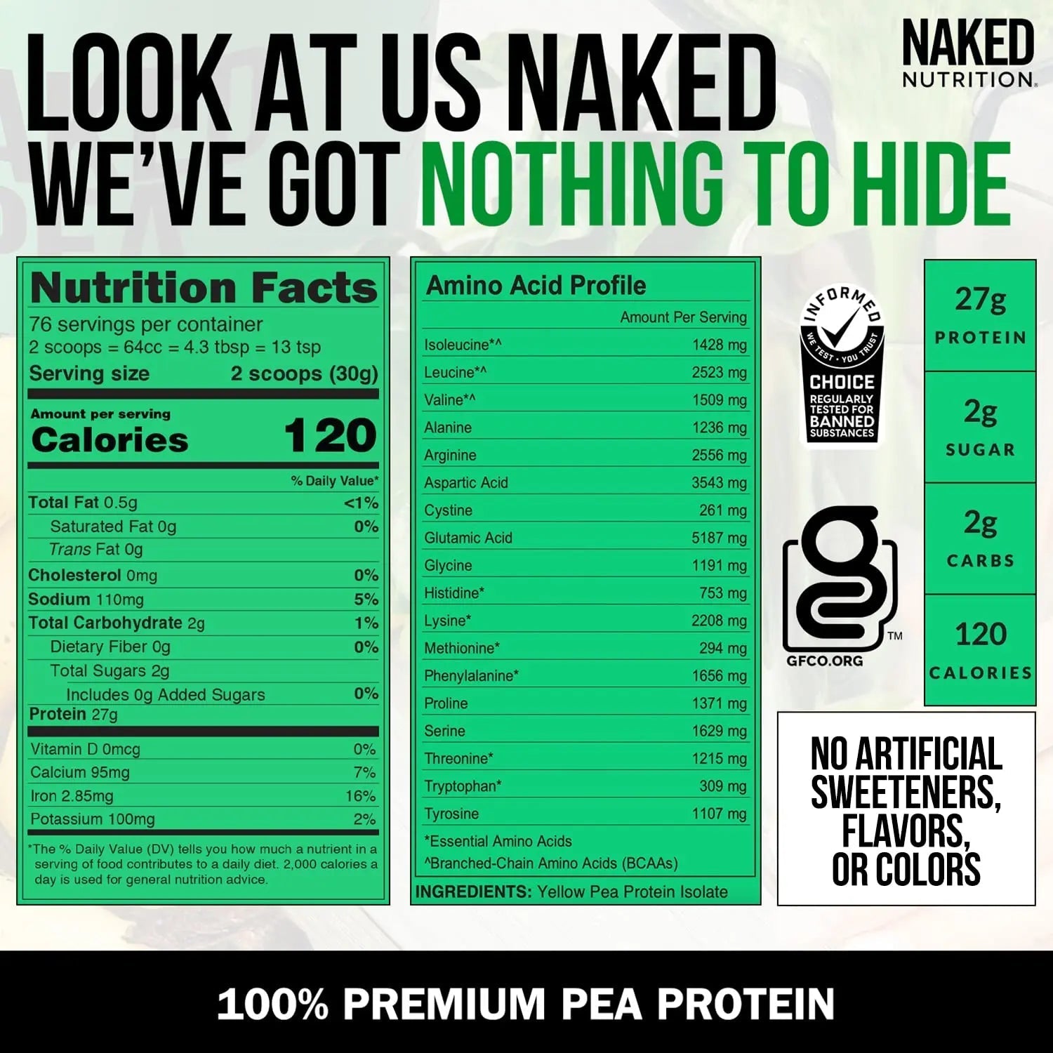 NAKED Pea - 5LB 100% Pea Protein Powder from North American Farms - Unflavored - TrustMedUSA